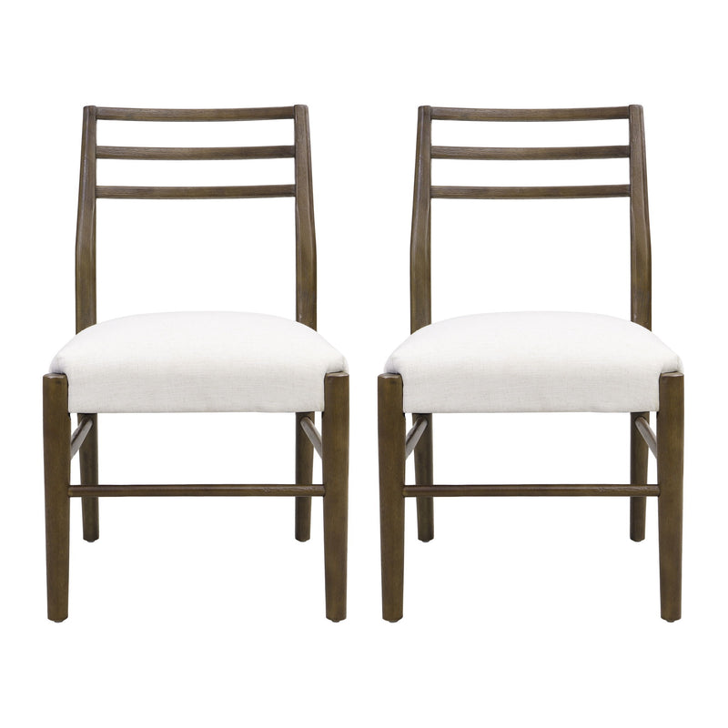 Farmhouse Style Dining Chair Set With Ladder Back Design