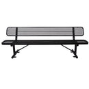 6' Outdoor Steel Bench With Backrest