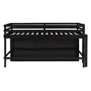 Loft Bed With 4 Drawers, Underneath Cabinet And Shelves