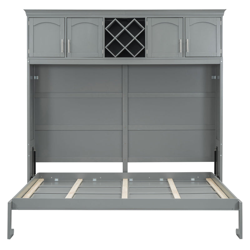 Murphy Wall Bed With Top Cabinets & Wine Rack