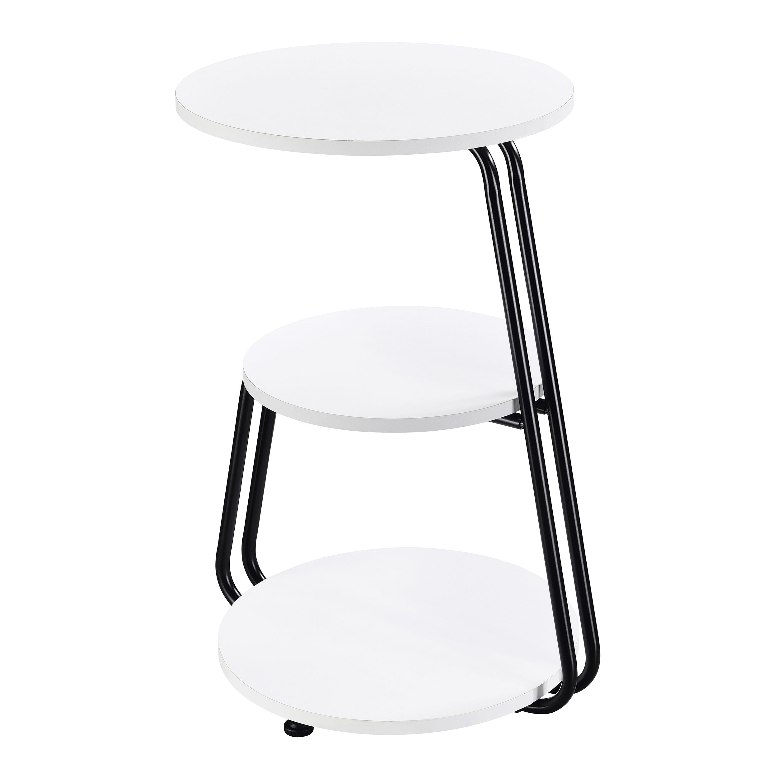 Hilly 3-tier Round Accent Side Table White and Black — view 4