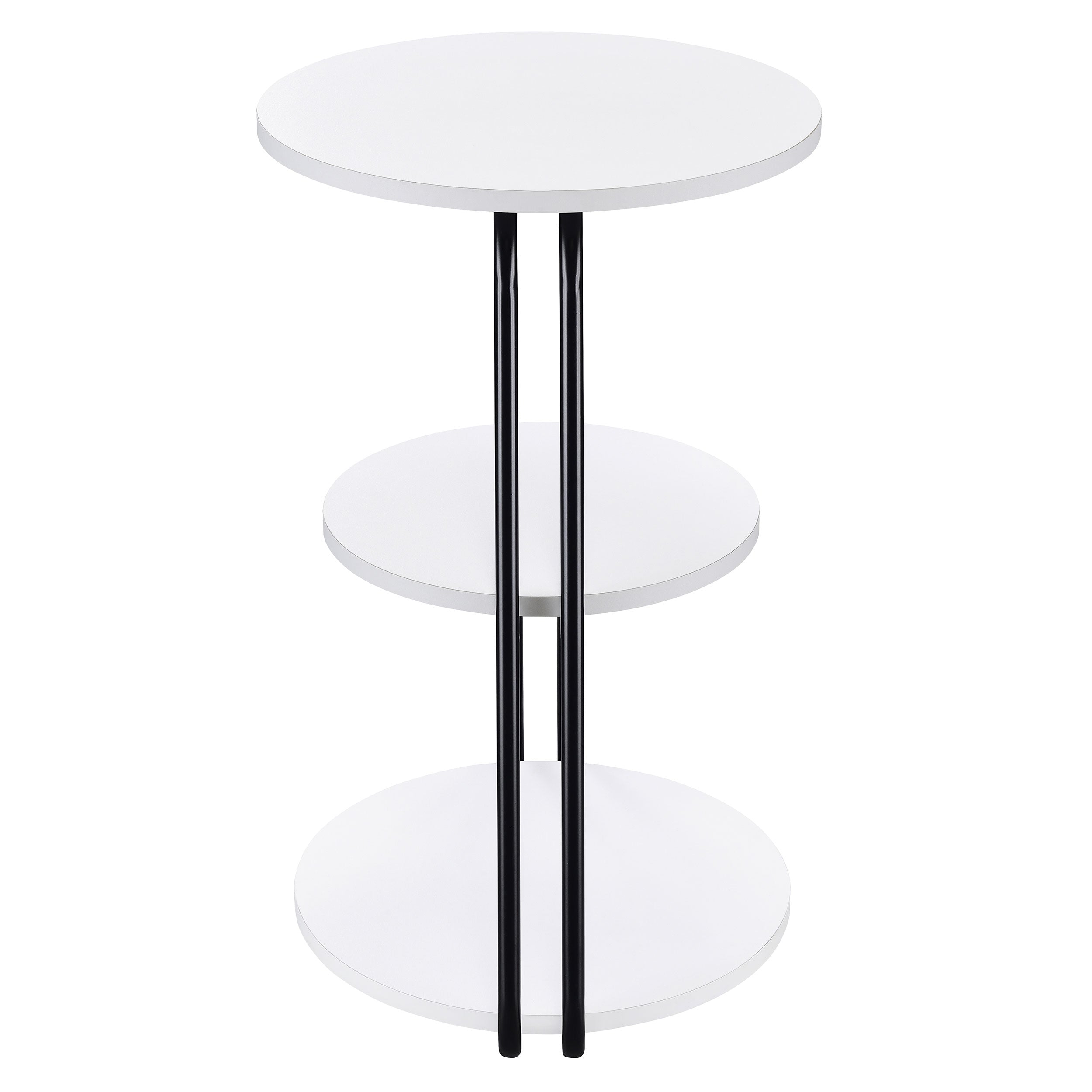 Hilly 3-tier Round Accent Side Table White and Black — view 5