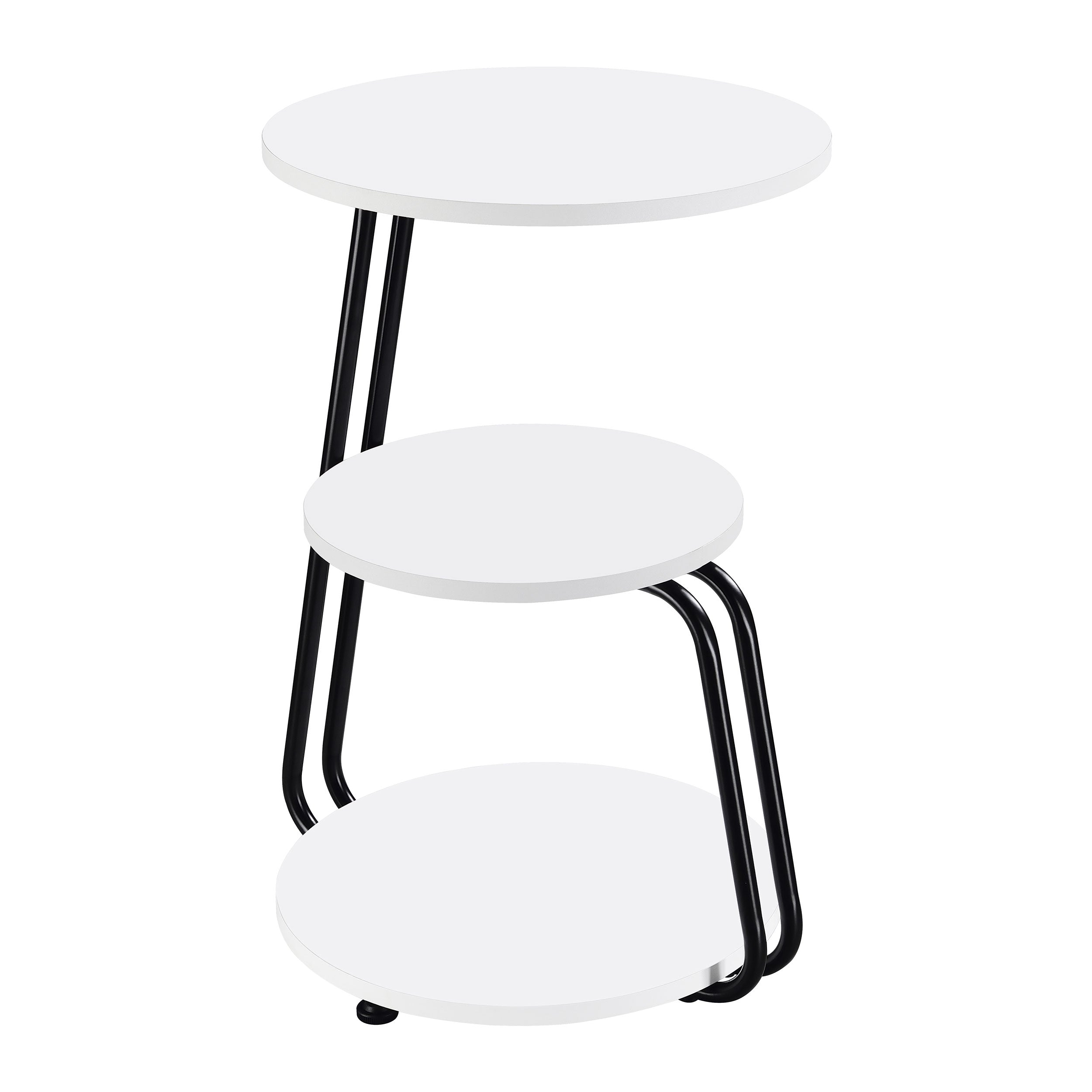 Hilly 3-tier Round Accent Side Table White and Black — view 8