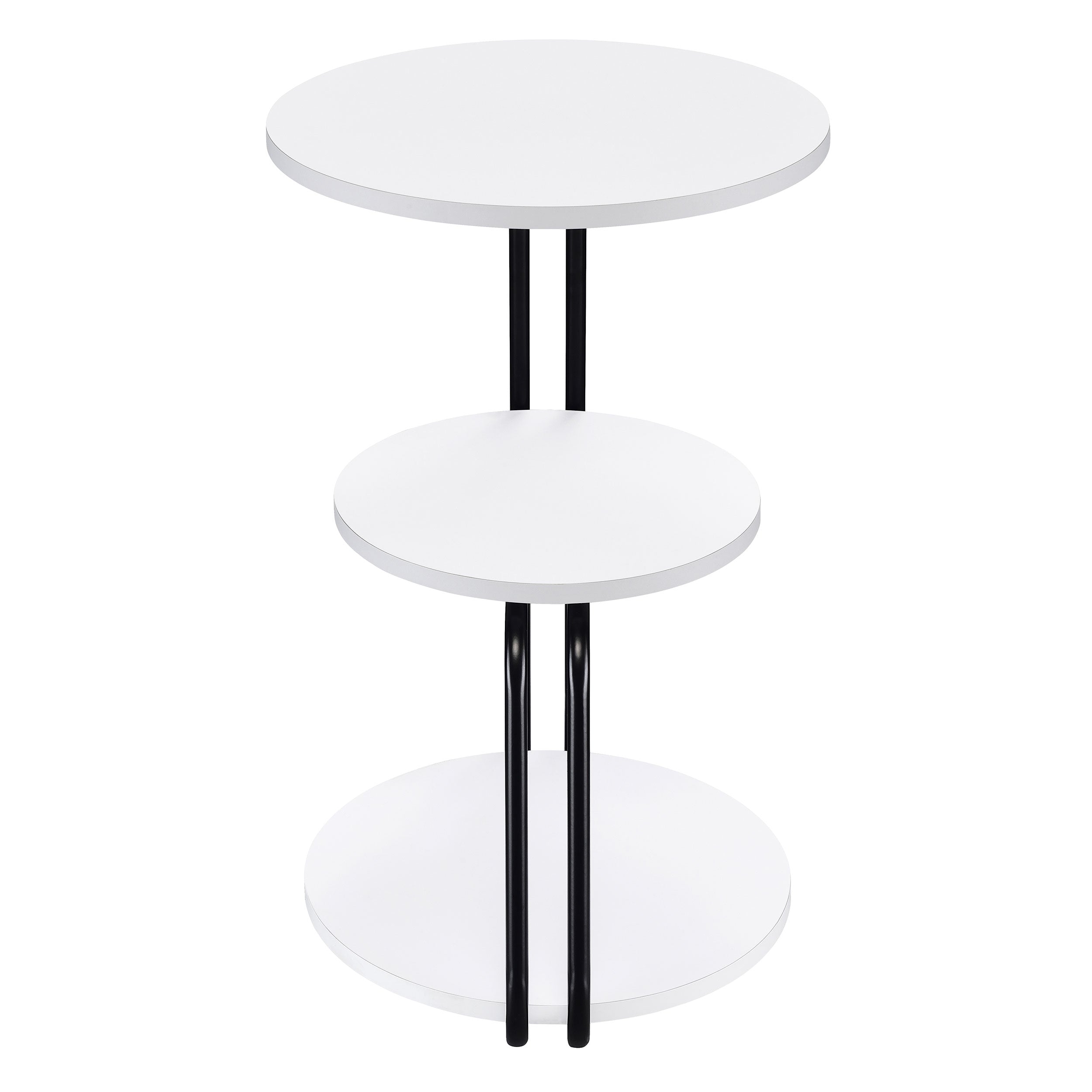 Hilly 3-tier Round Accent Side Table White and Black — view 9