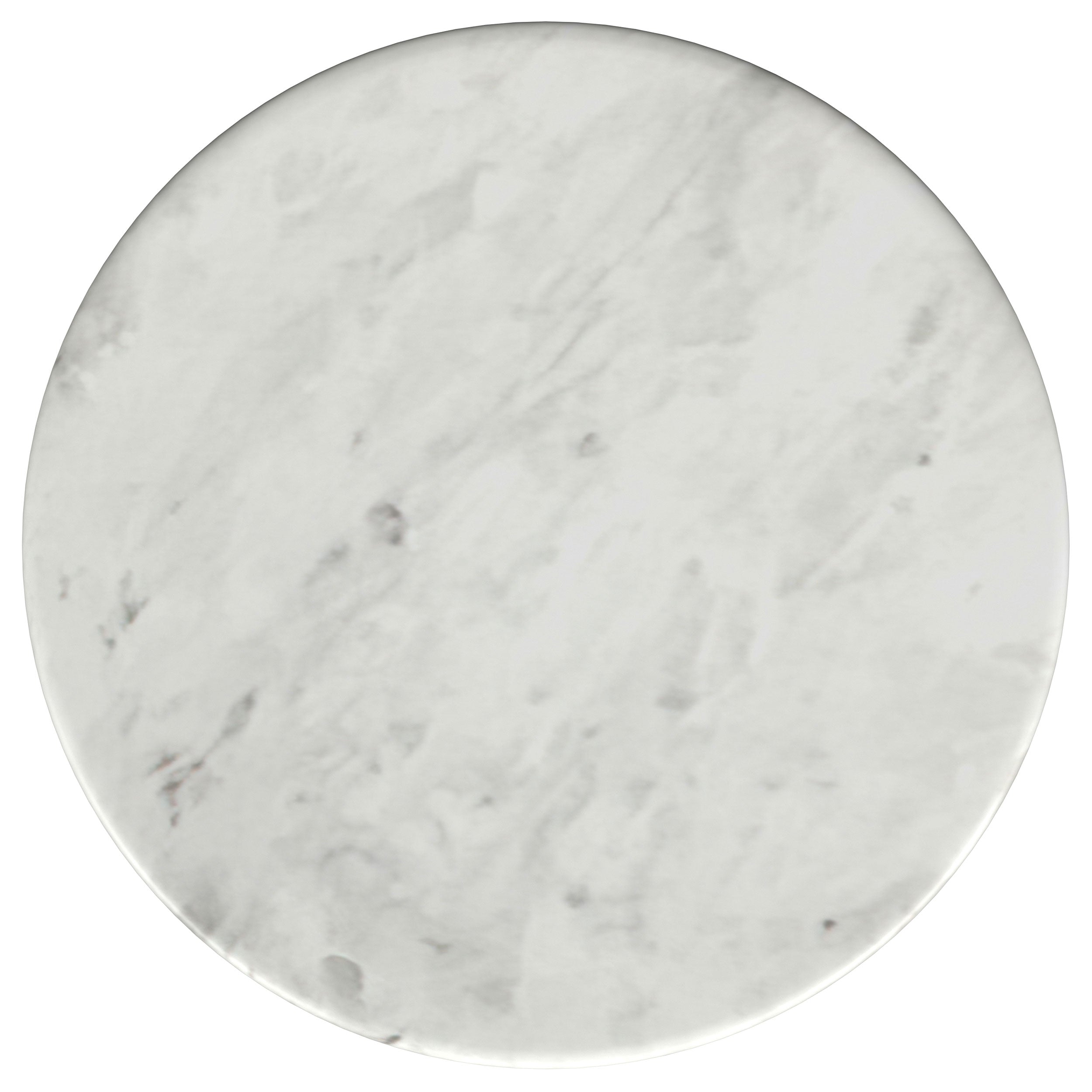 Berkeley Round Marble Top Side Table White and Brown — view 6