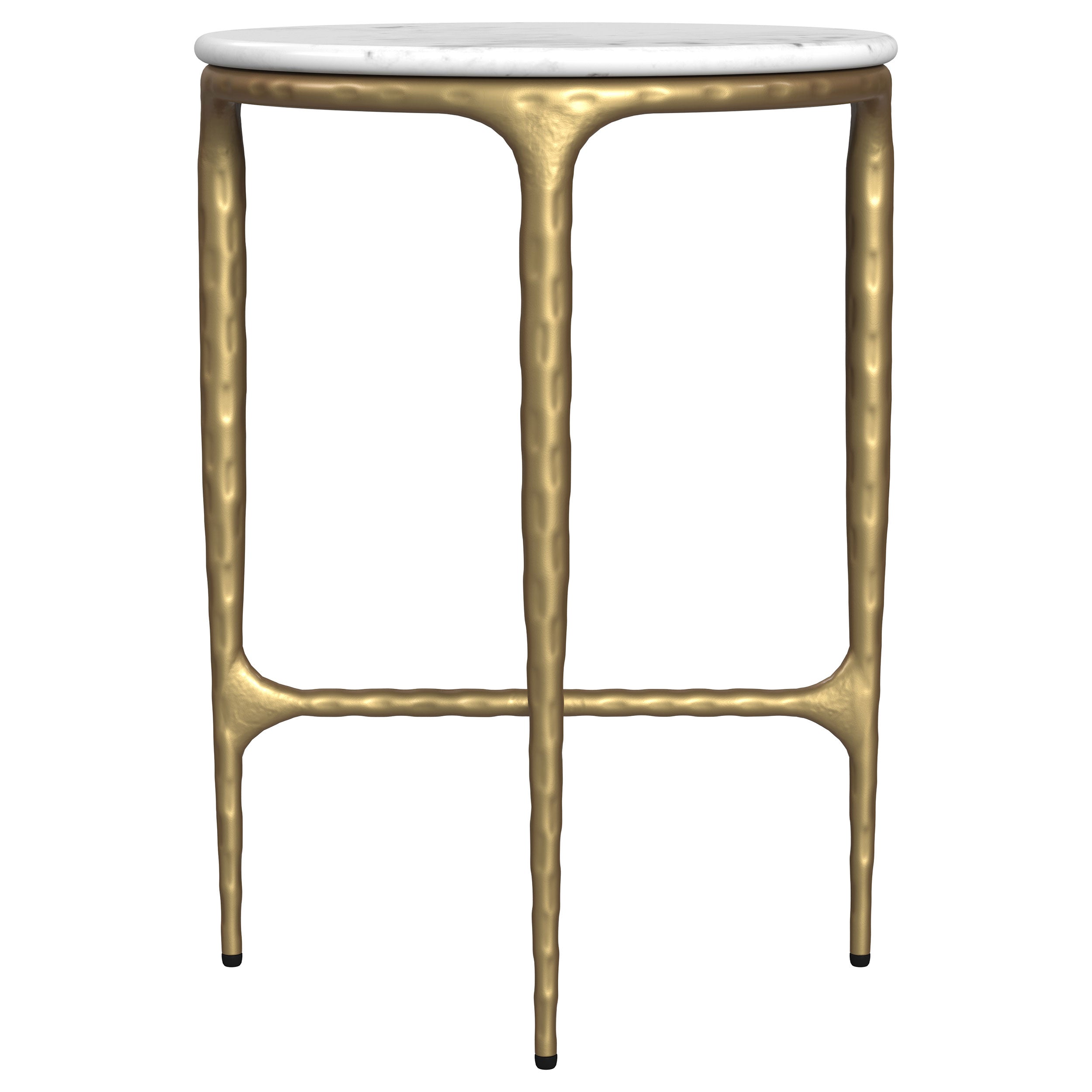 Baldwin Round Marble Top Side Table White and Gold — view 5