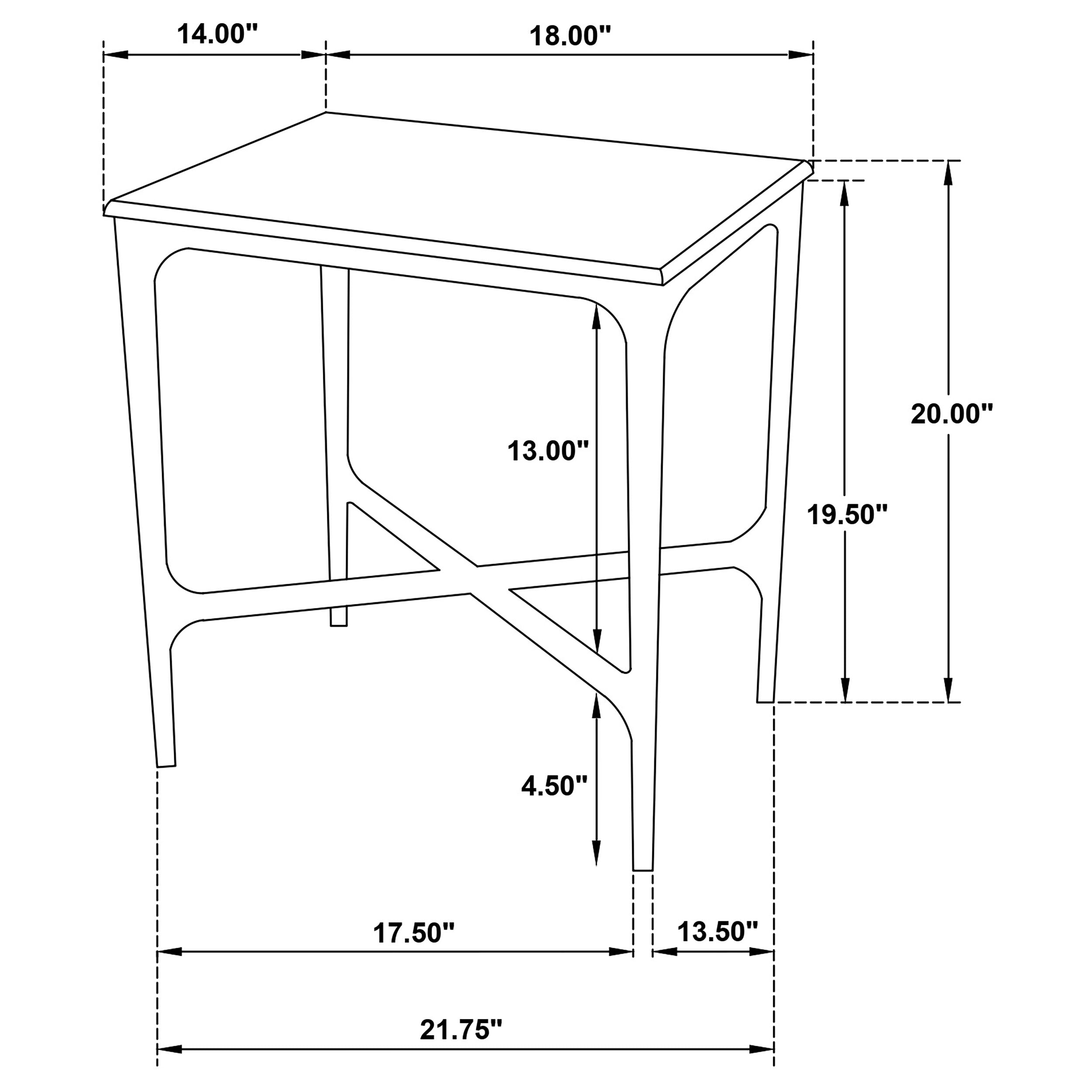 Baldwin Rectangular Marble Top Side Table White and Gold — view 7