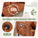 Chenille 2 Seater Sofa With LED Light, USB Charging Port, And Storage Bag