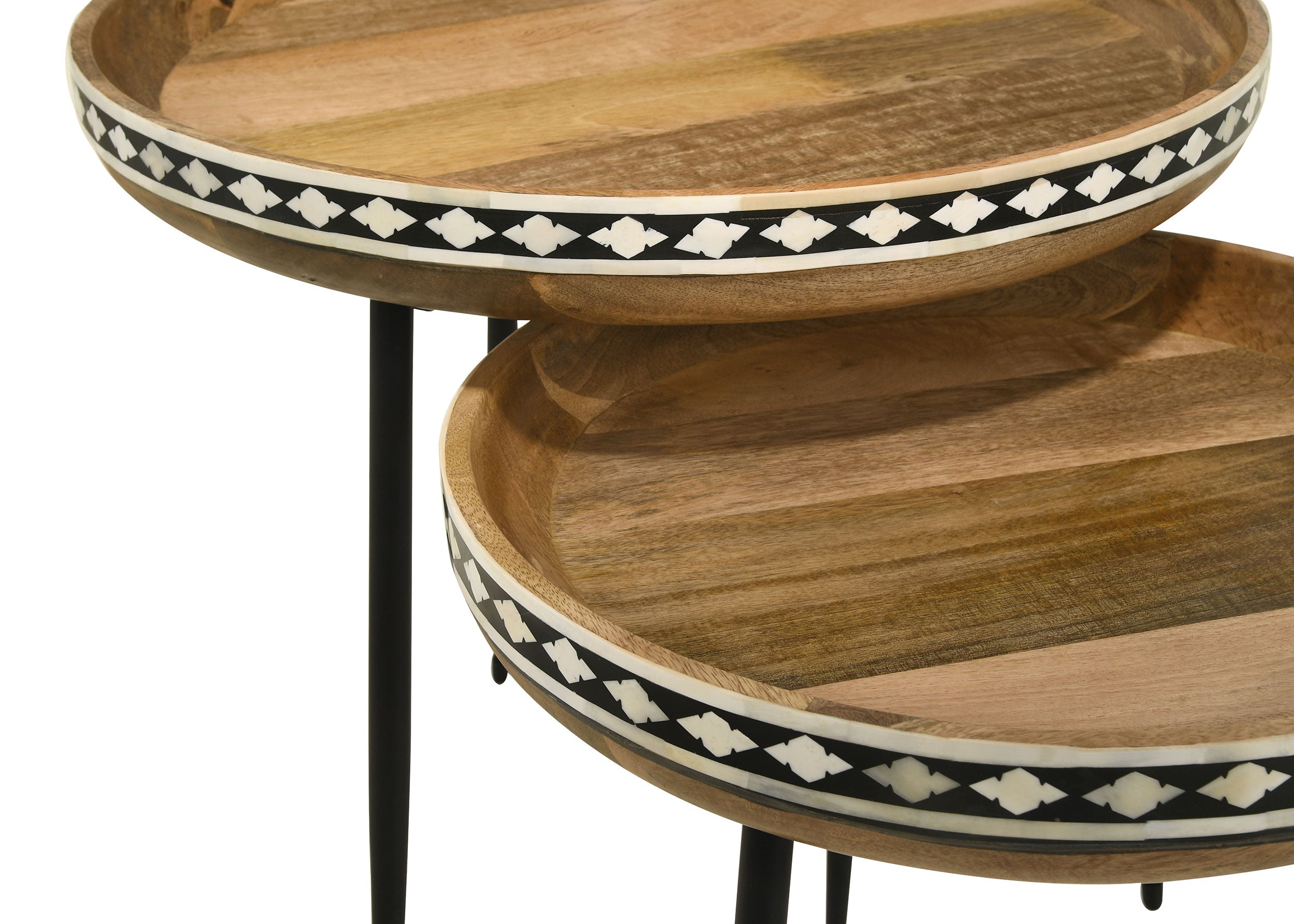 Ollie 2-piece Solid Wood Bone Inlay Nesting Table Natural — view 8