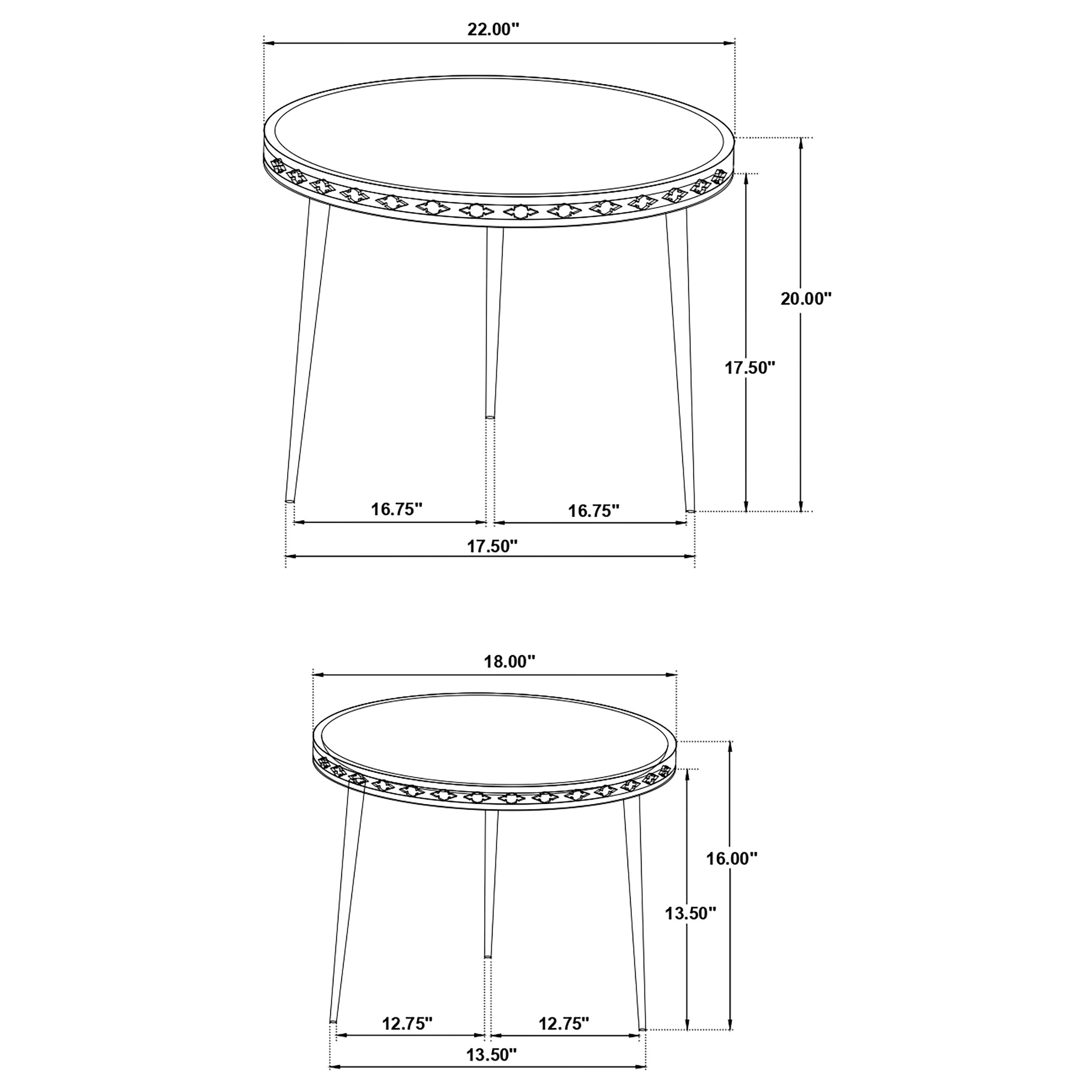 Ollie 2-piece Solid Wood Bone Inlay Nesting Table Natural — view 11