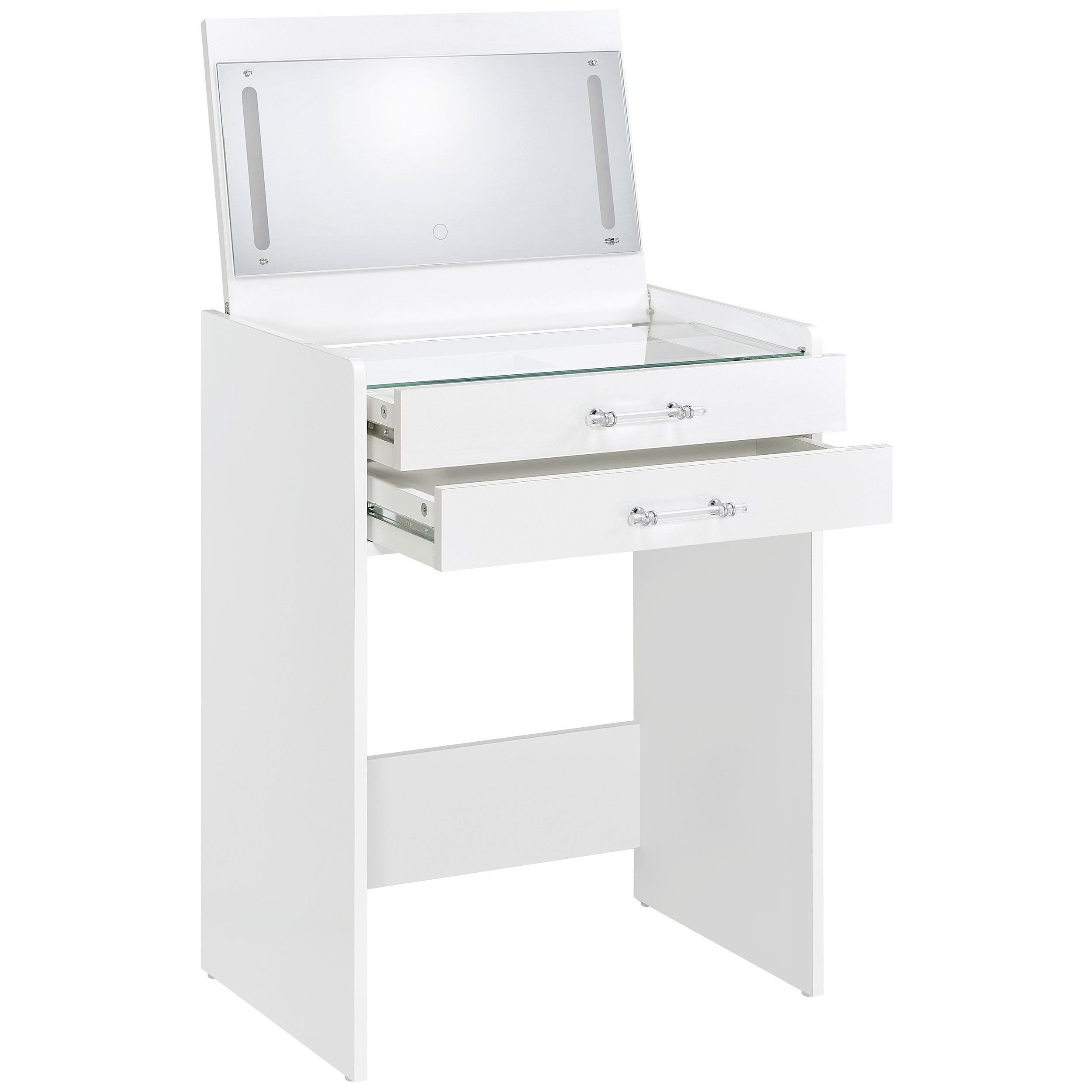 Danbury 3-drawer Makeup Vanity & Stool Set White High Gloss — view 8