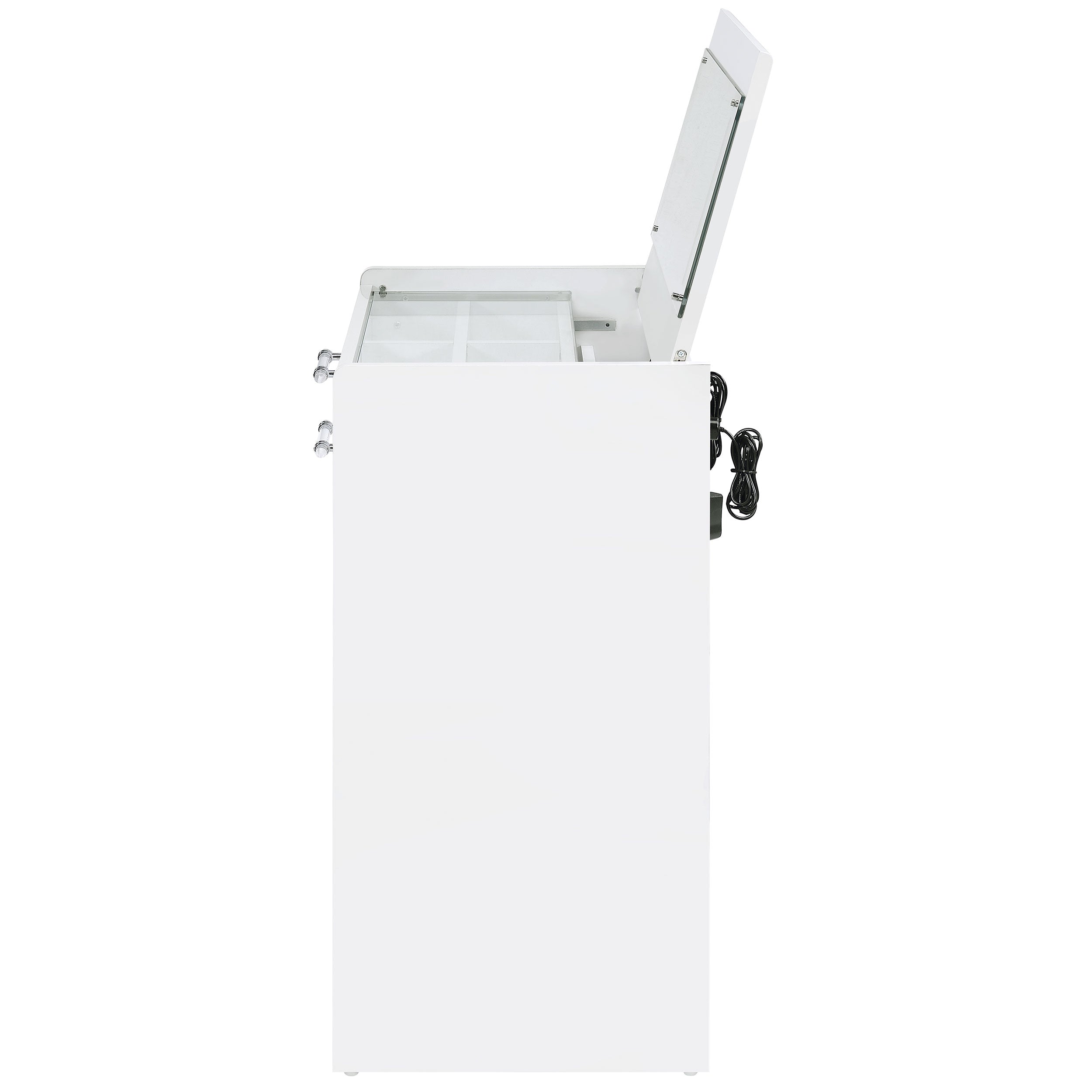 Danbury 3-drawer Makeup Vanity & Stool Set White High Gloss — view 10