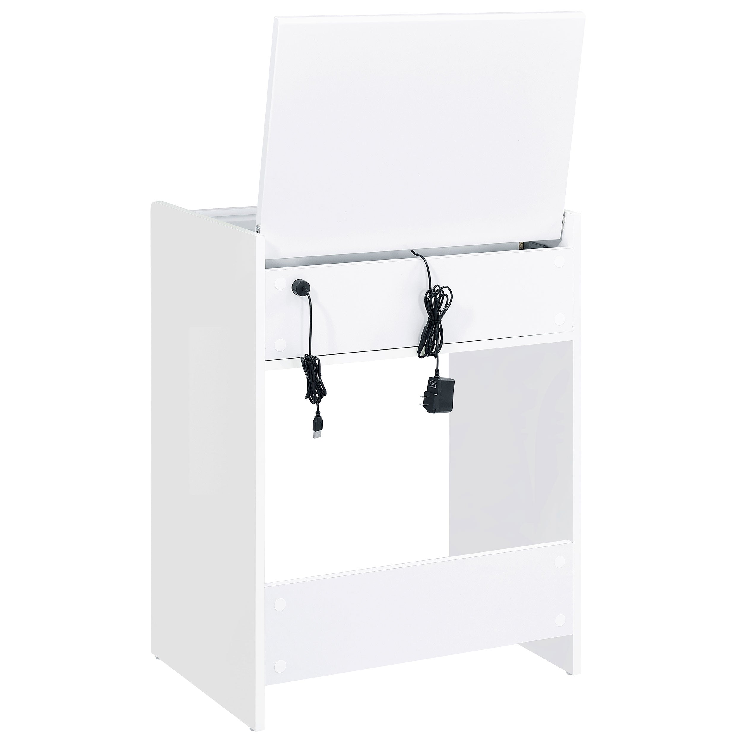 Danbury 3-drawer Makeup Vanity & Stool Set White High Gloss — view 11