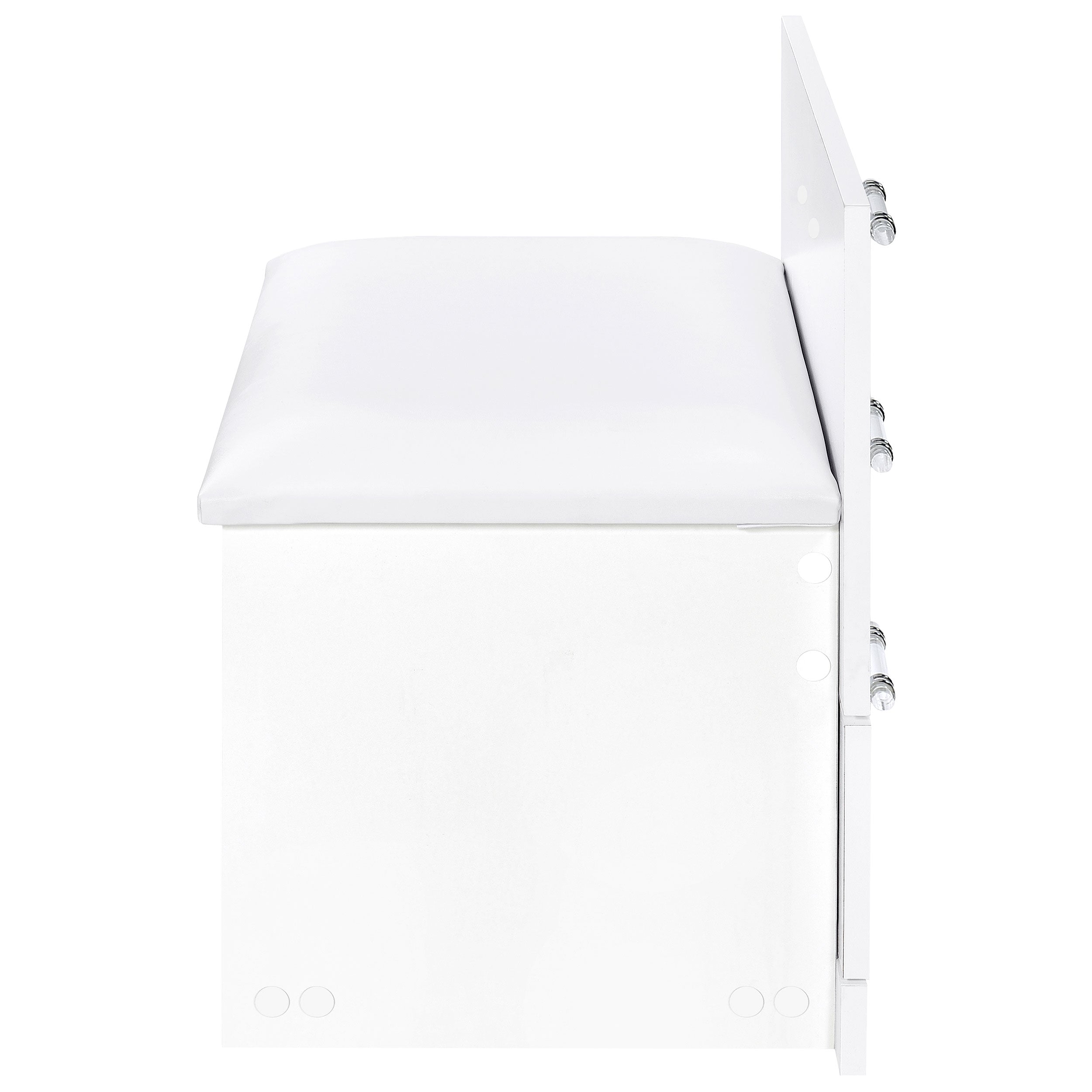 Danbury 3-drawer Makeup Vanity & Stool Set White High Gloss — view 14