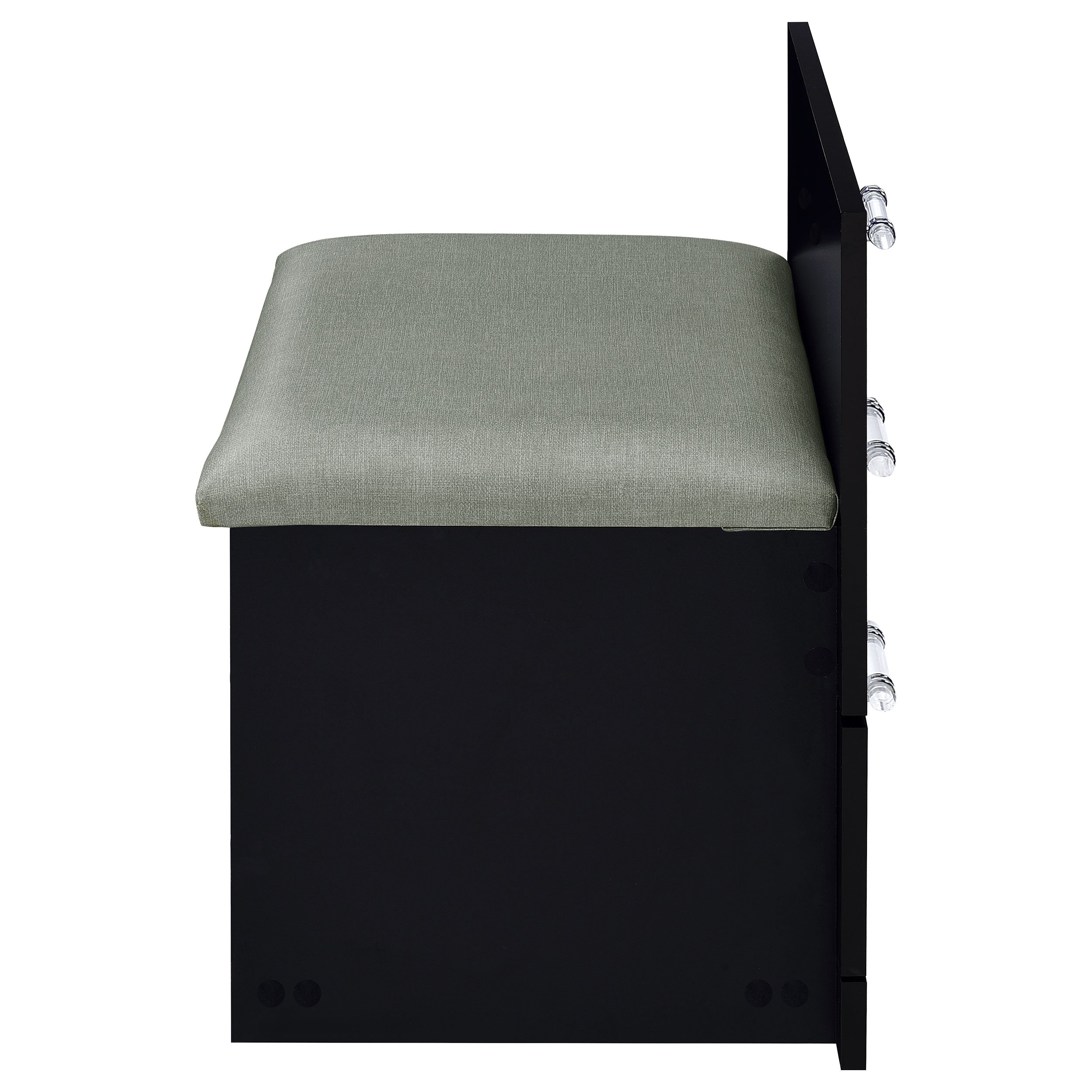 Danbury 3-drawer Makeup Vanity & Stool Set Black High Gloss — view 14