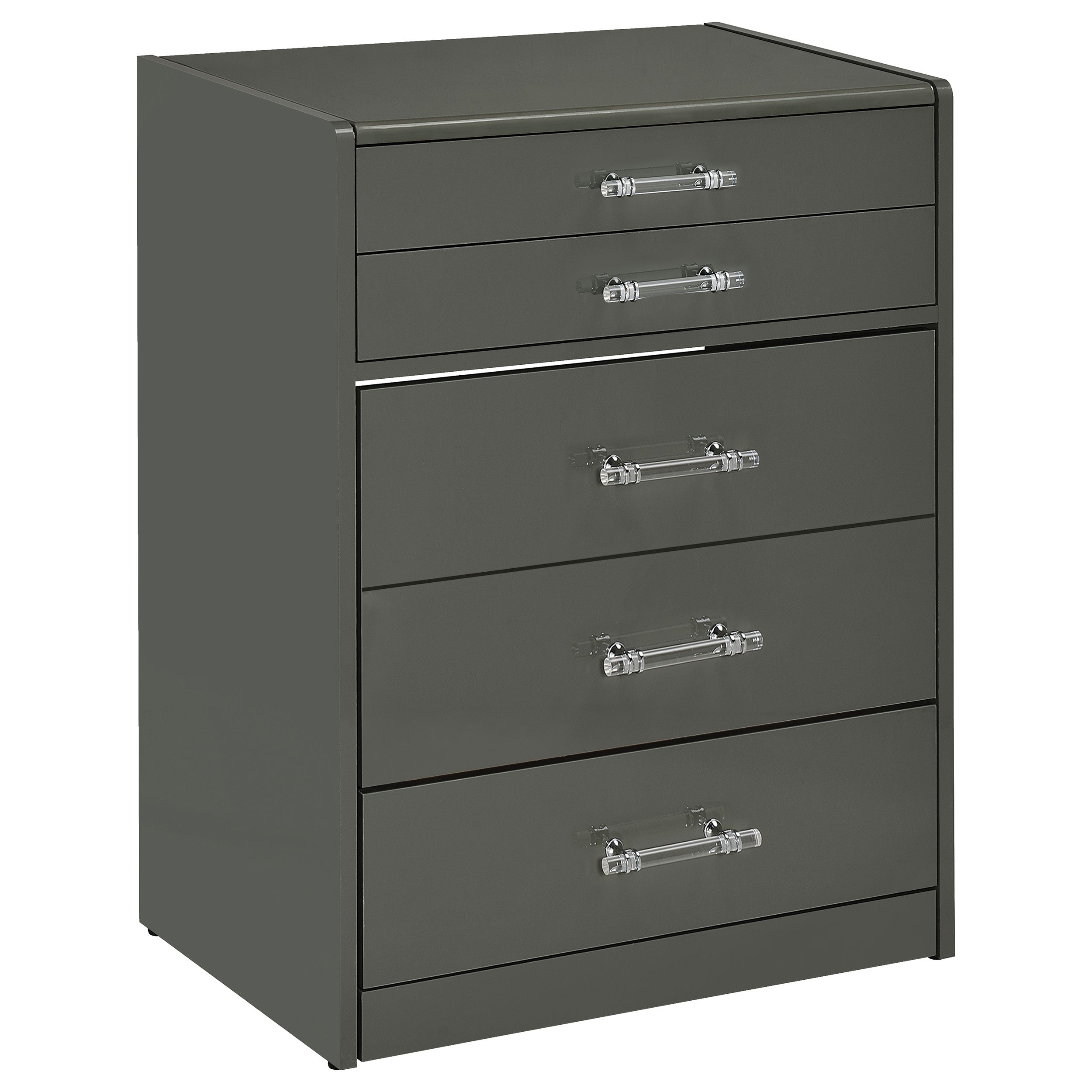 Danbury 3-drawer Makeup Vanity & Stool Set Grey High Gloss — view 4