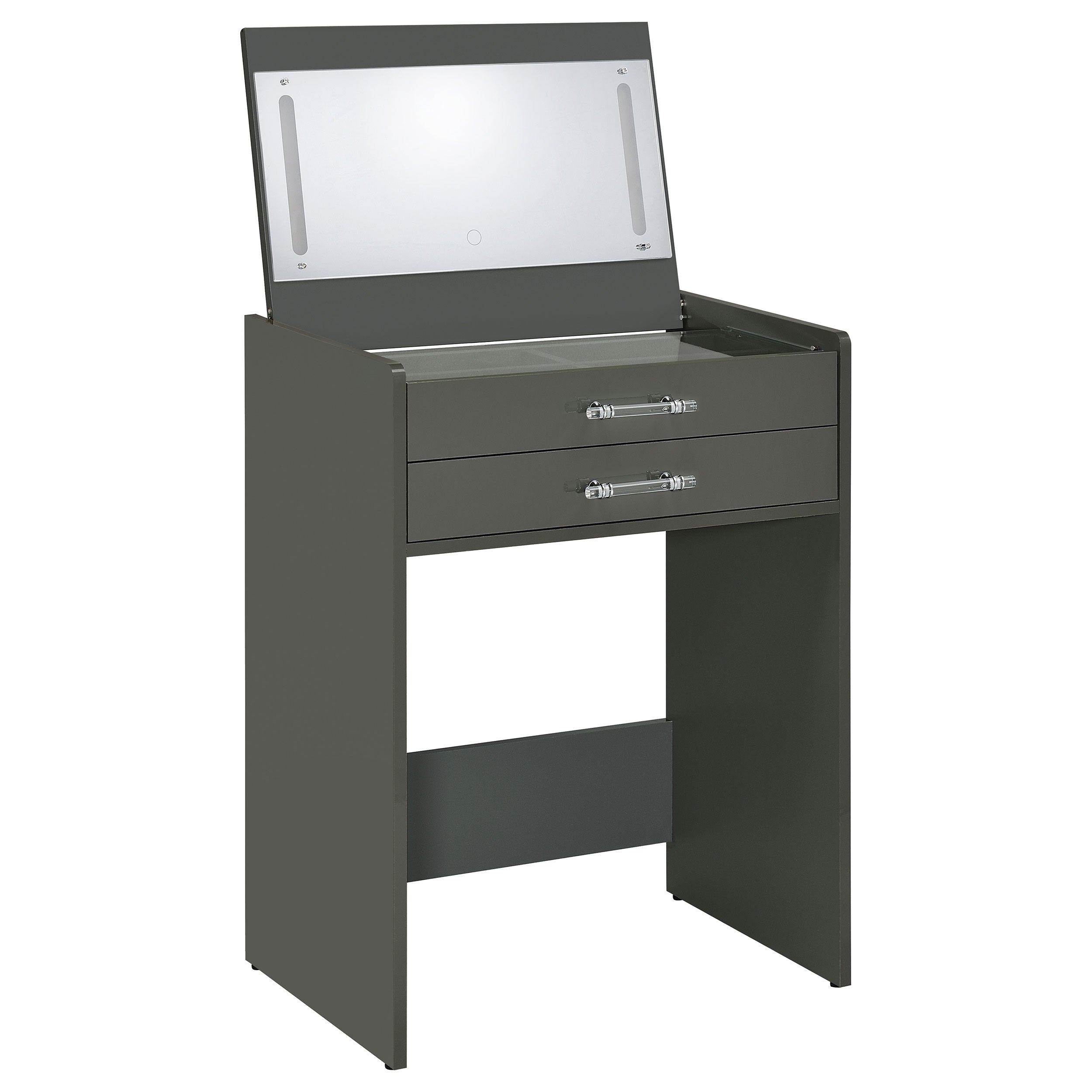 Danbury 3-drawer Makeup Vanity & Stool Set Grey High Gloss — view 7