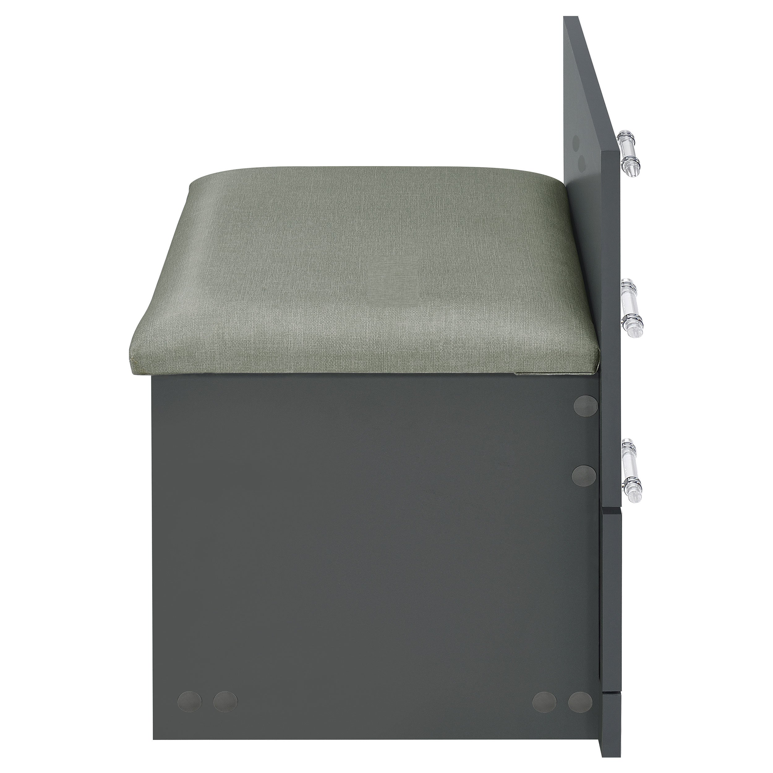 Danbury 3-drawer Makeup Vanity & Stool Set Grey High Gloss — view 14