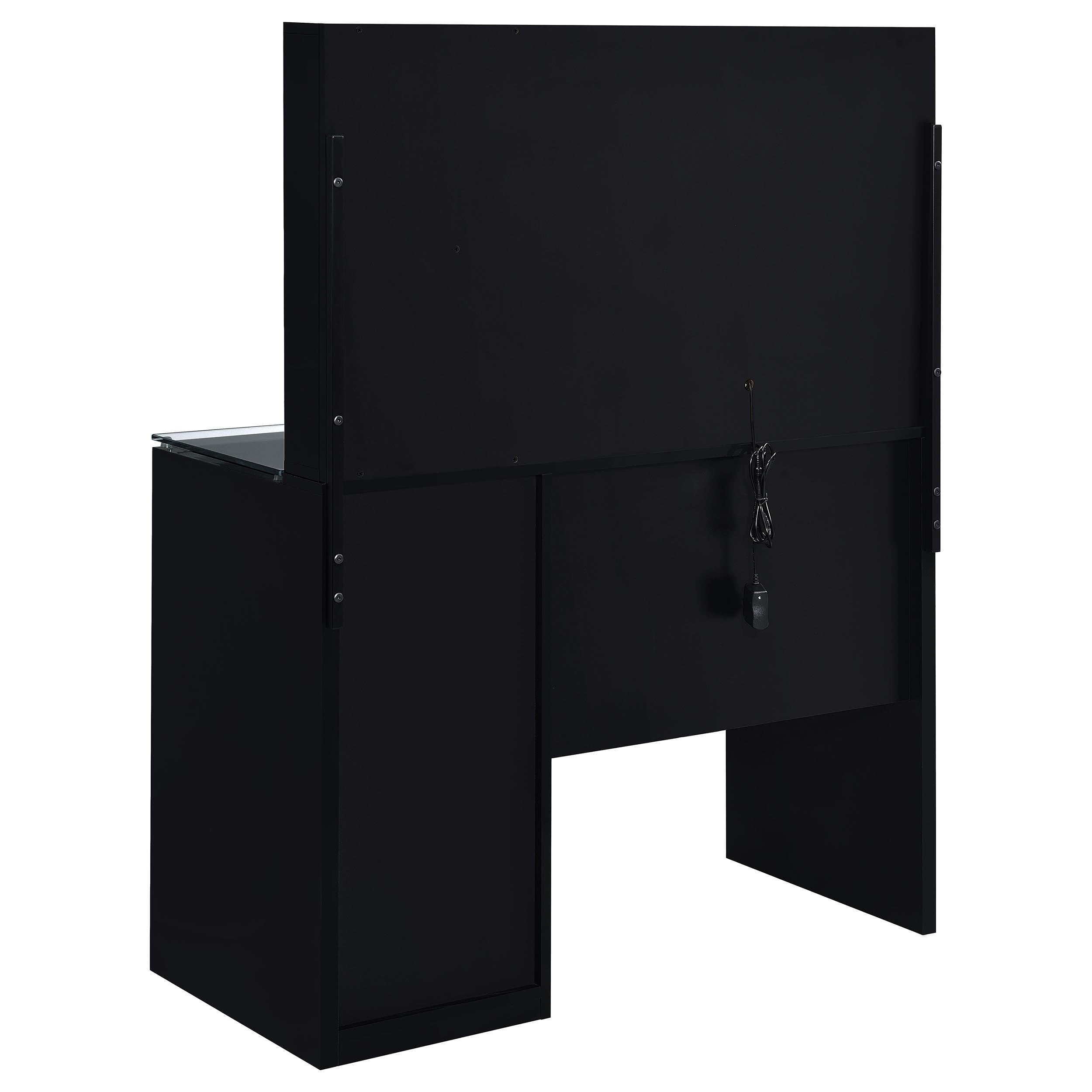Flora 2-drawer Vanity Set with LED Mirror Black High Gloss — view 11