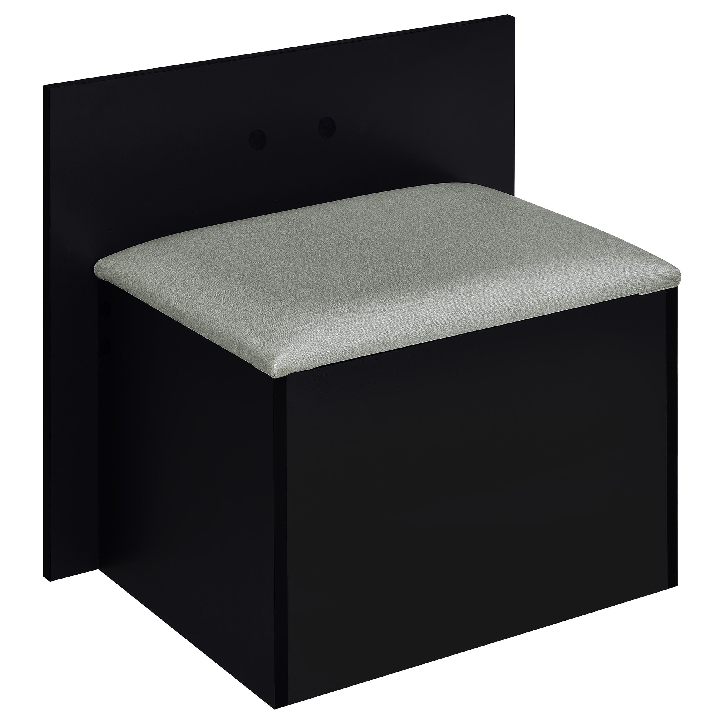 Flora 2-drawer Vanity Set with LED Mirror Black High Gloss — view 13