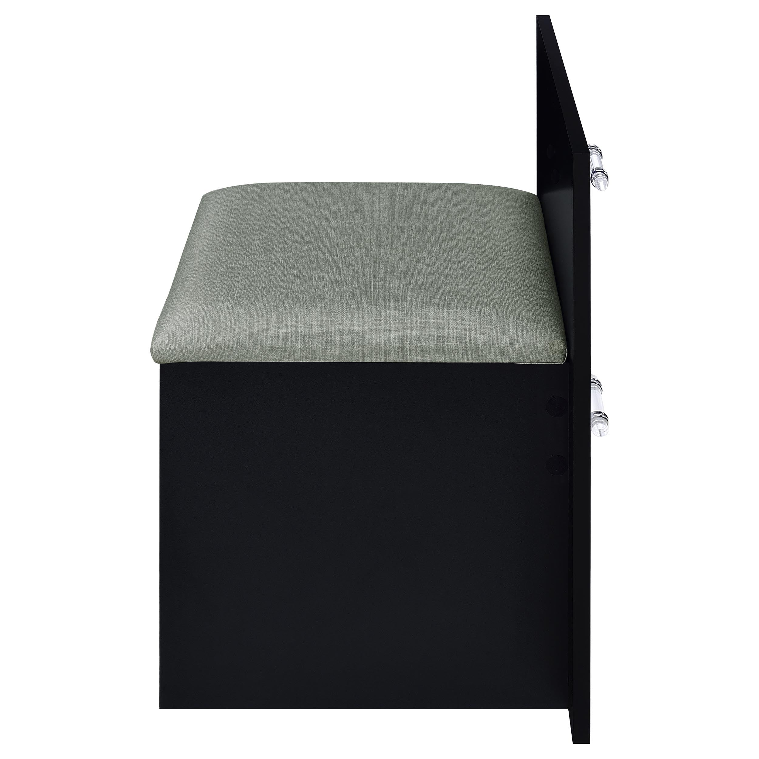 Flora 2-drawer Vanity Set with LED Mirror Black High Gloss — view 15