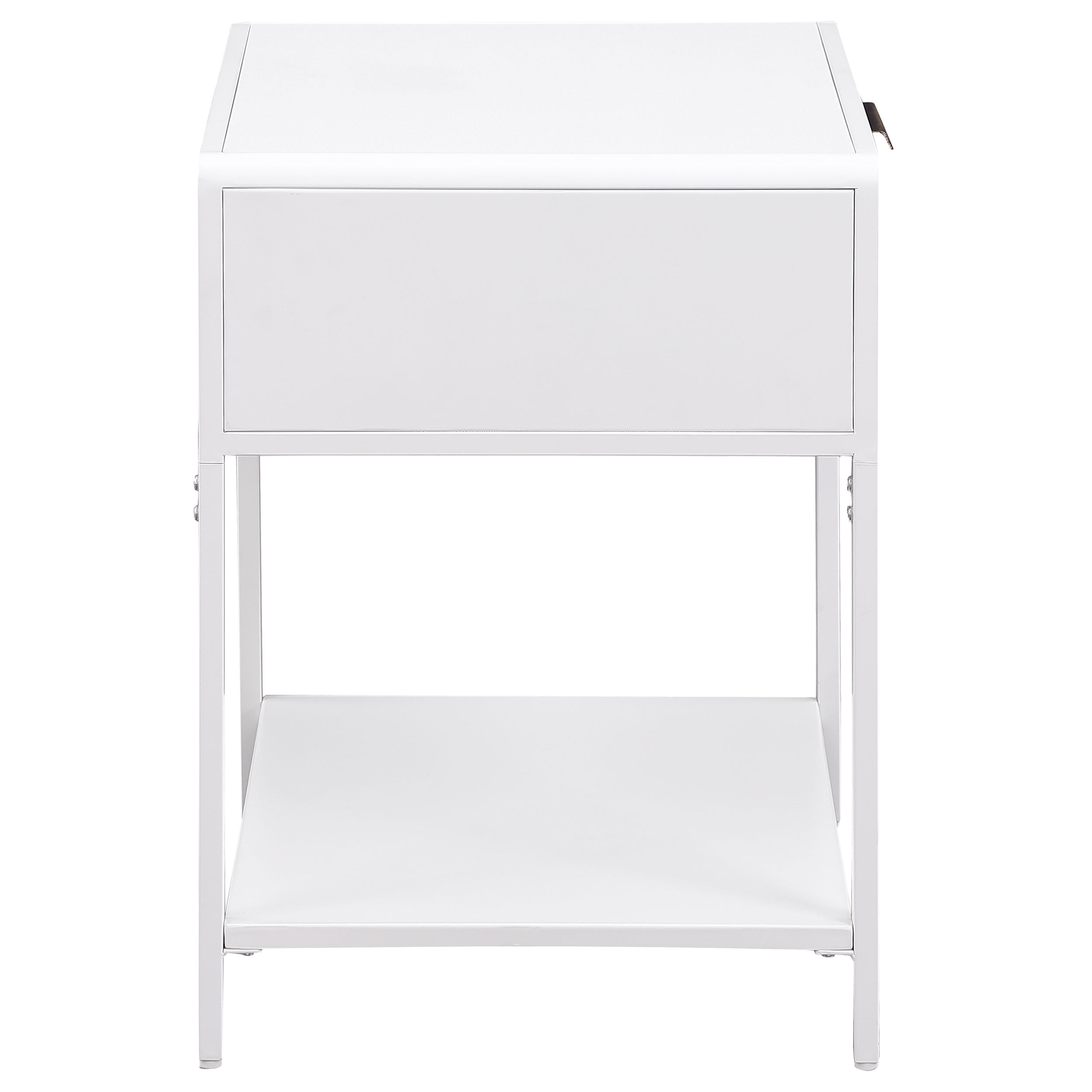 Amherst 1-drawer Radio Weave Cane Metal Bedside Table White — view 8