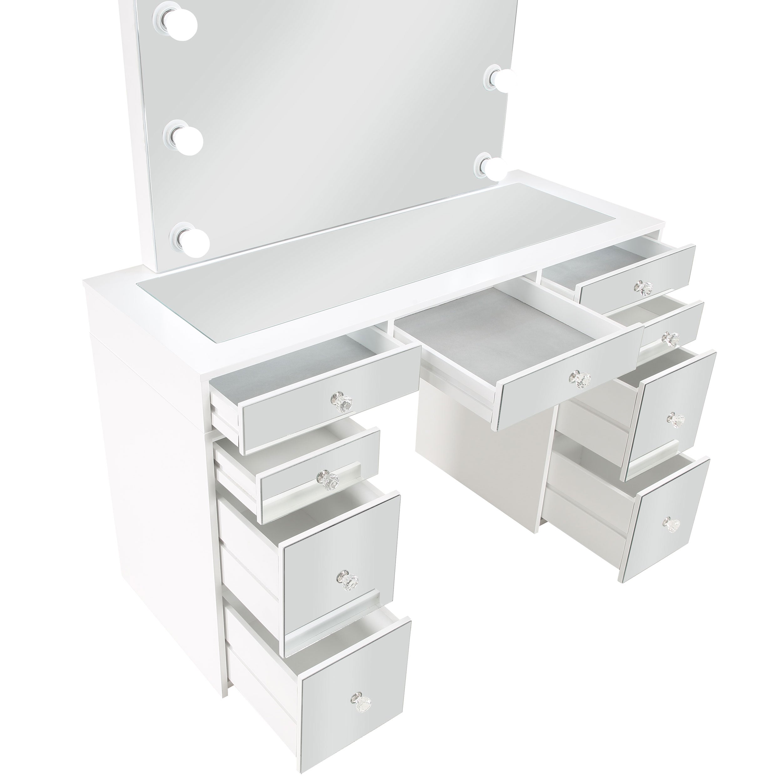 Regina Makeup Vanity Table Set with Lighting White — view 10