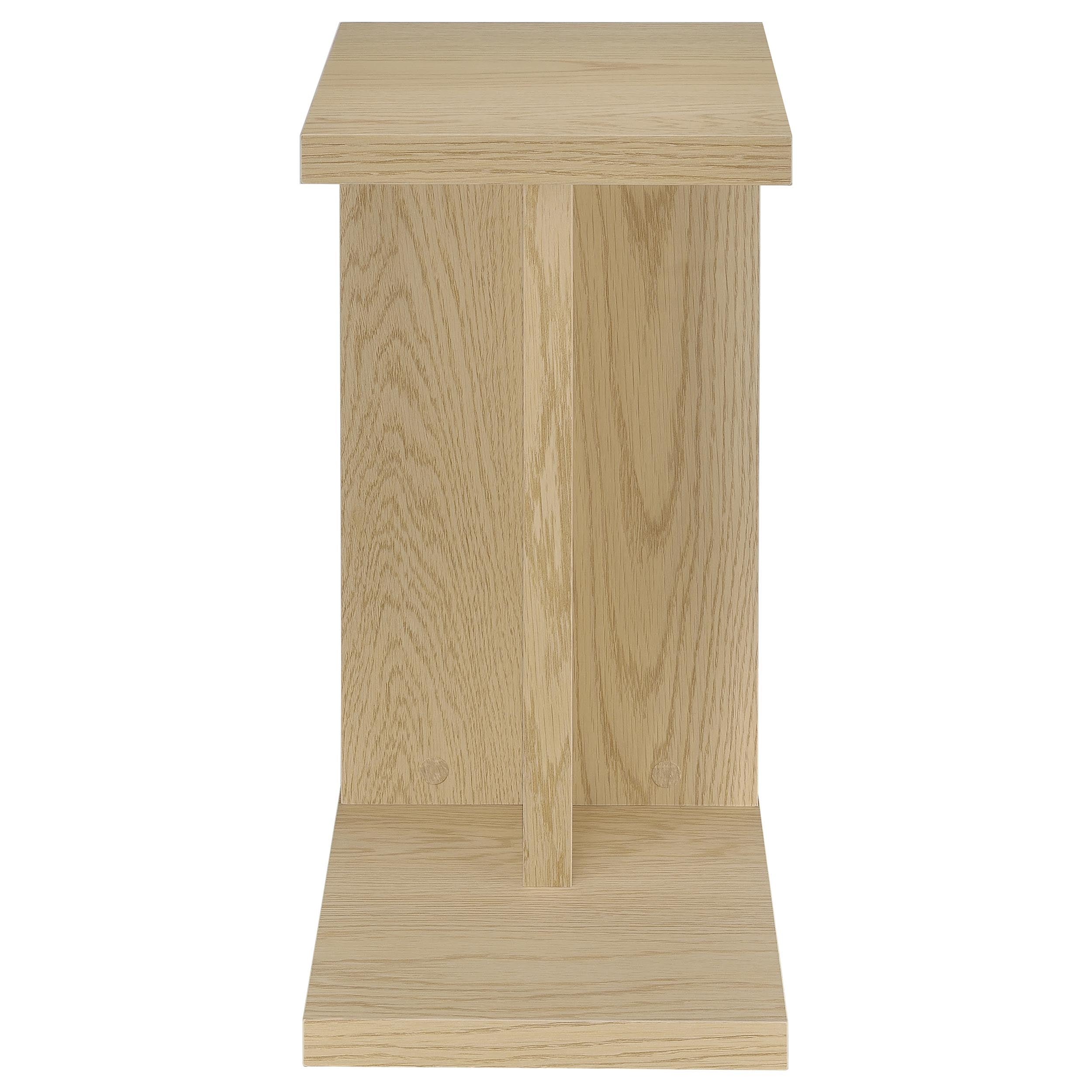 Clower Engineered Wood C-Shaped Sofa Side Table Light Oak — view 3