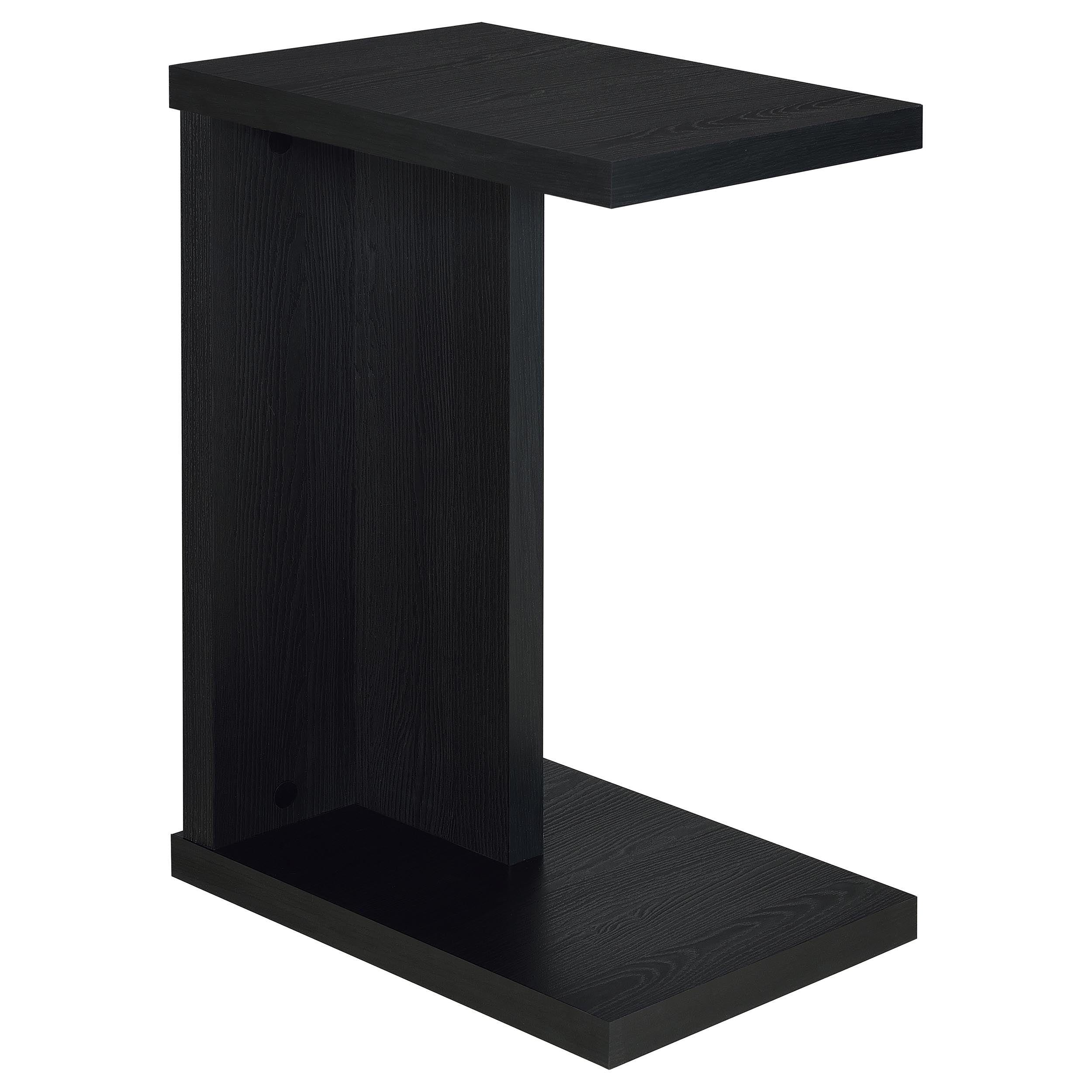 Clower Engineered Wood C-Shaped Sofa Side Table Black — view 1