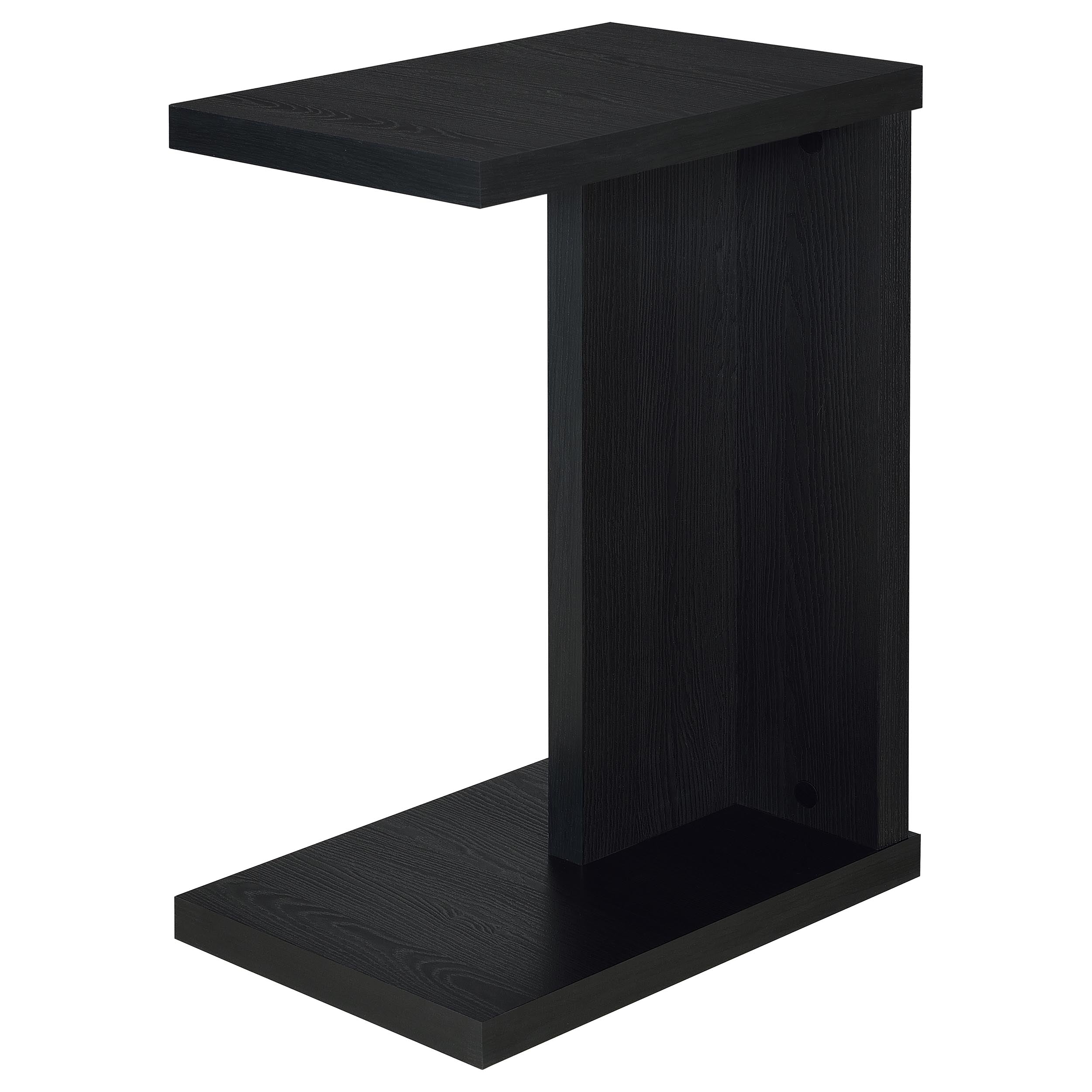 Clower Engineered Wood C-Shaped Sofa Side Table Black — view 4