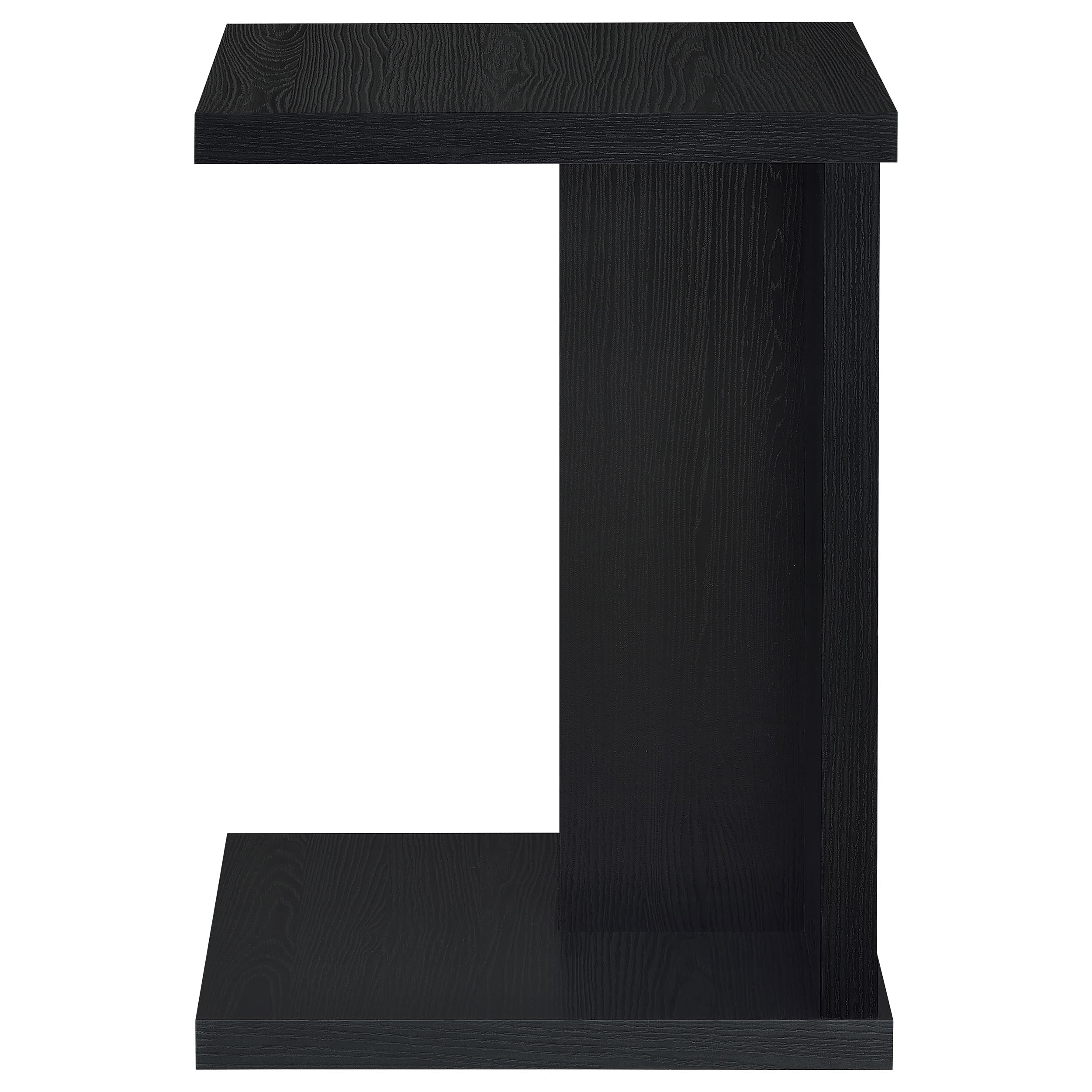 Clower Engineered Wood C-Shaped Sofa Side Table Black — view 5