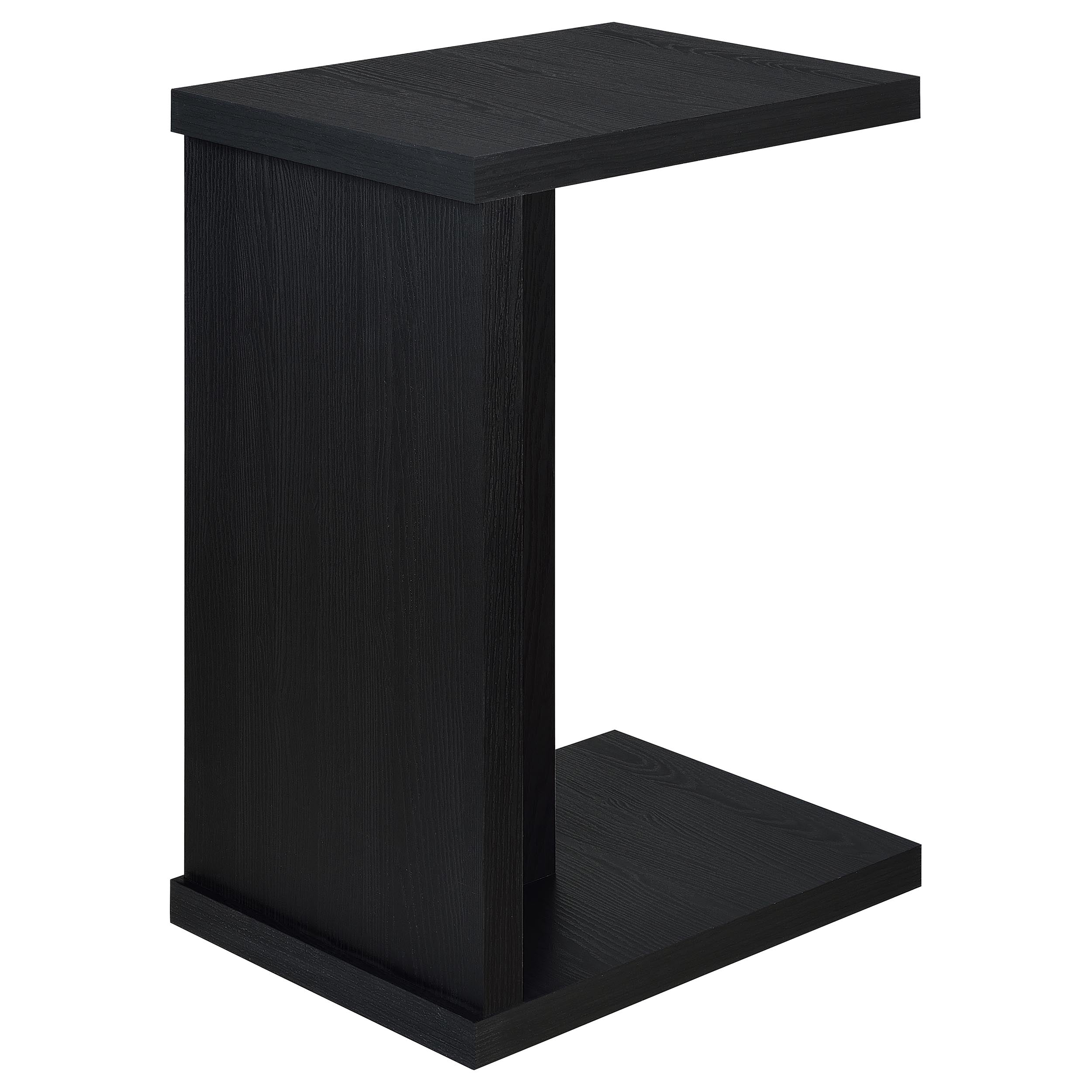 Clower Engineered Wood C-Shaped Sofa Side Table Black — view 7