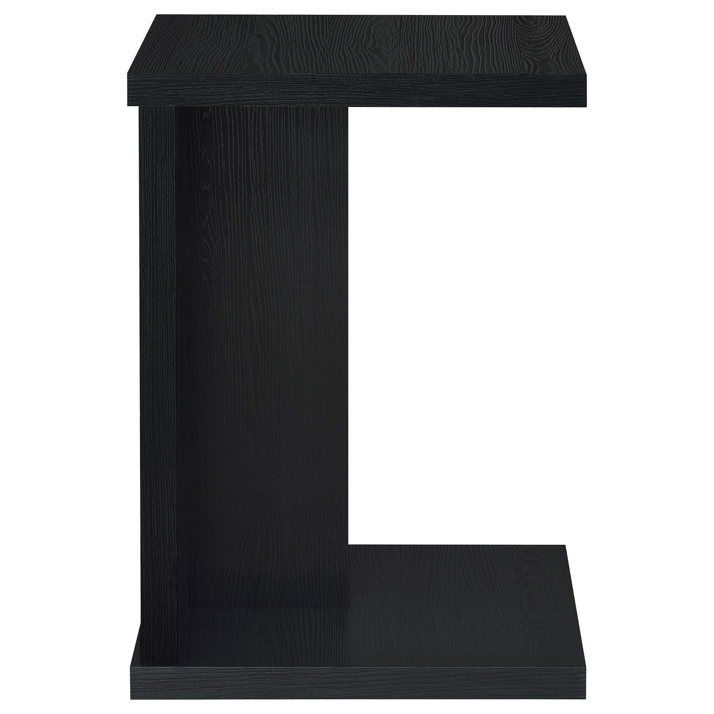 Clower Engineered Wood C-Shaped Sofa Side Table Black — view 8