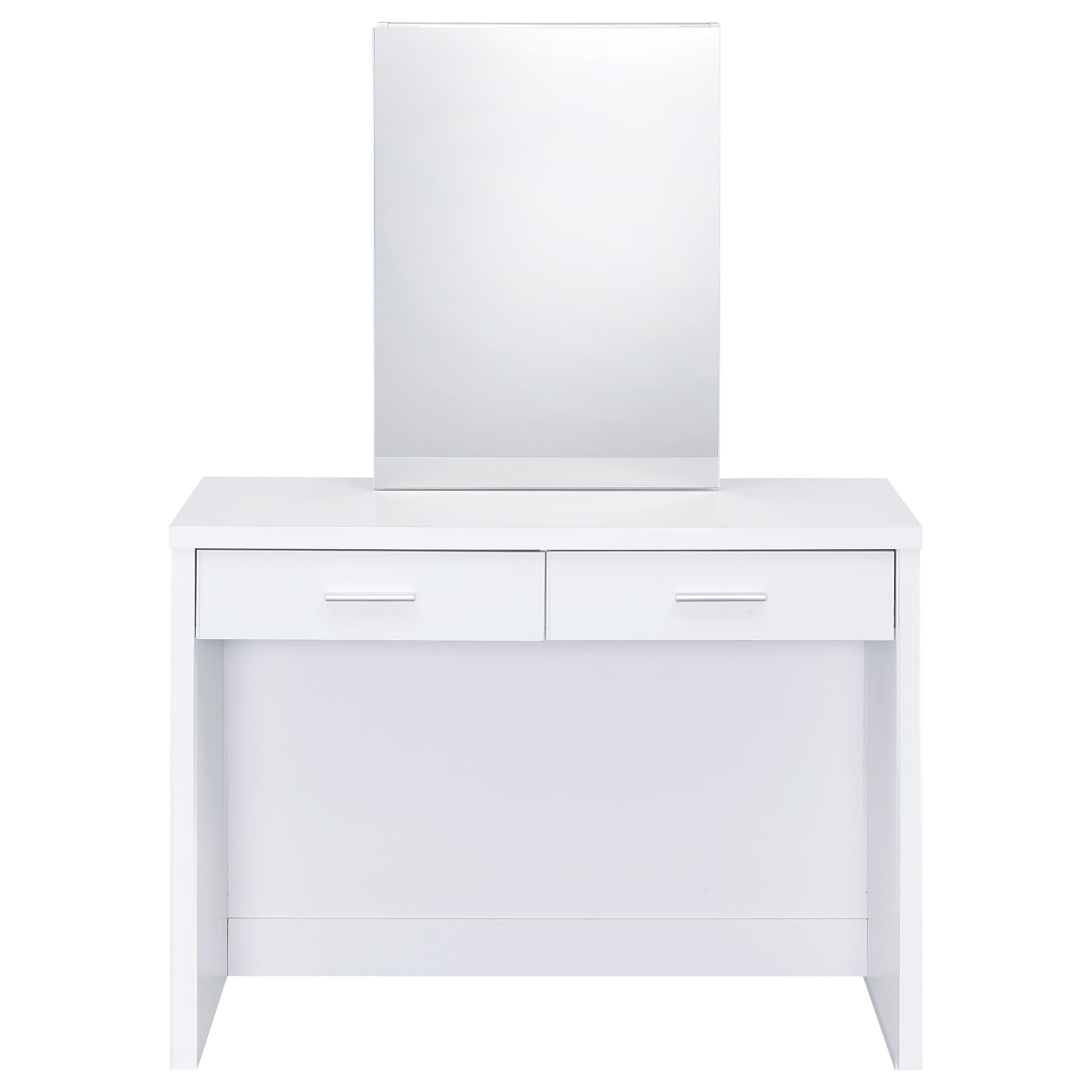 Bunbury Makeup Vanity Table Set Storage Mirror and Stool White — view 6