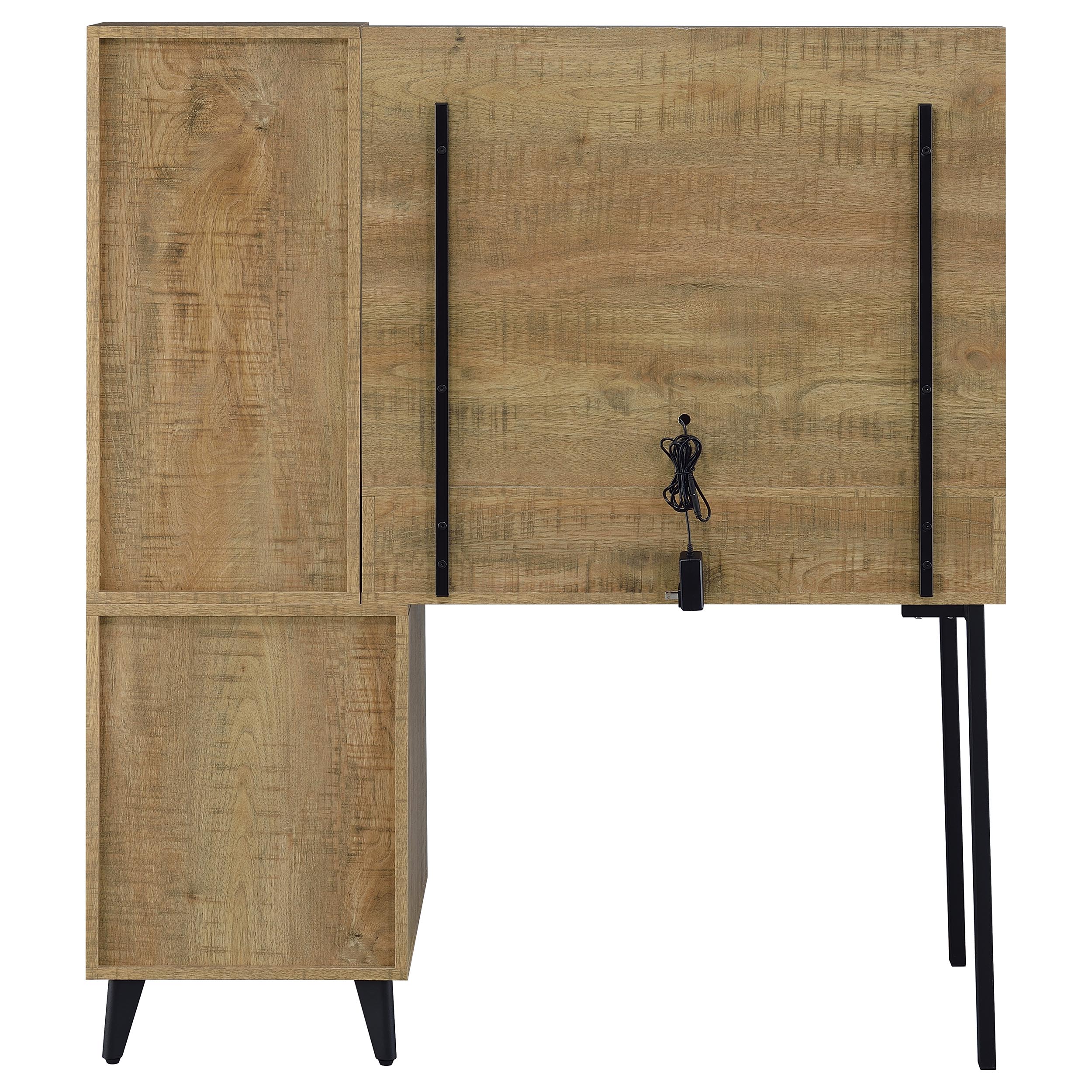 Souza 5-Drawer Makeup Vanity Table With LED Mirror Mango — view 9