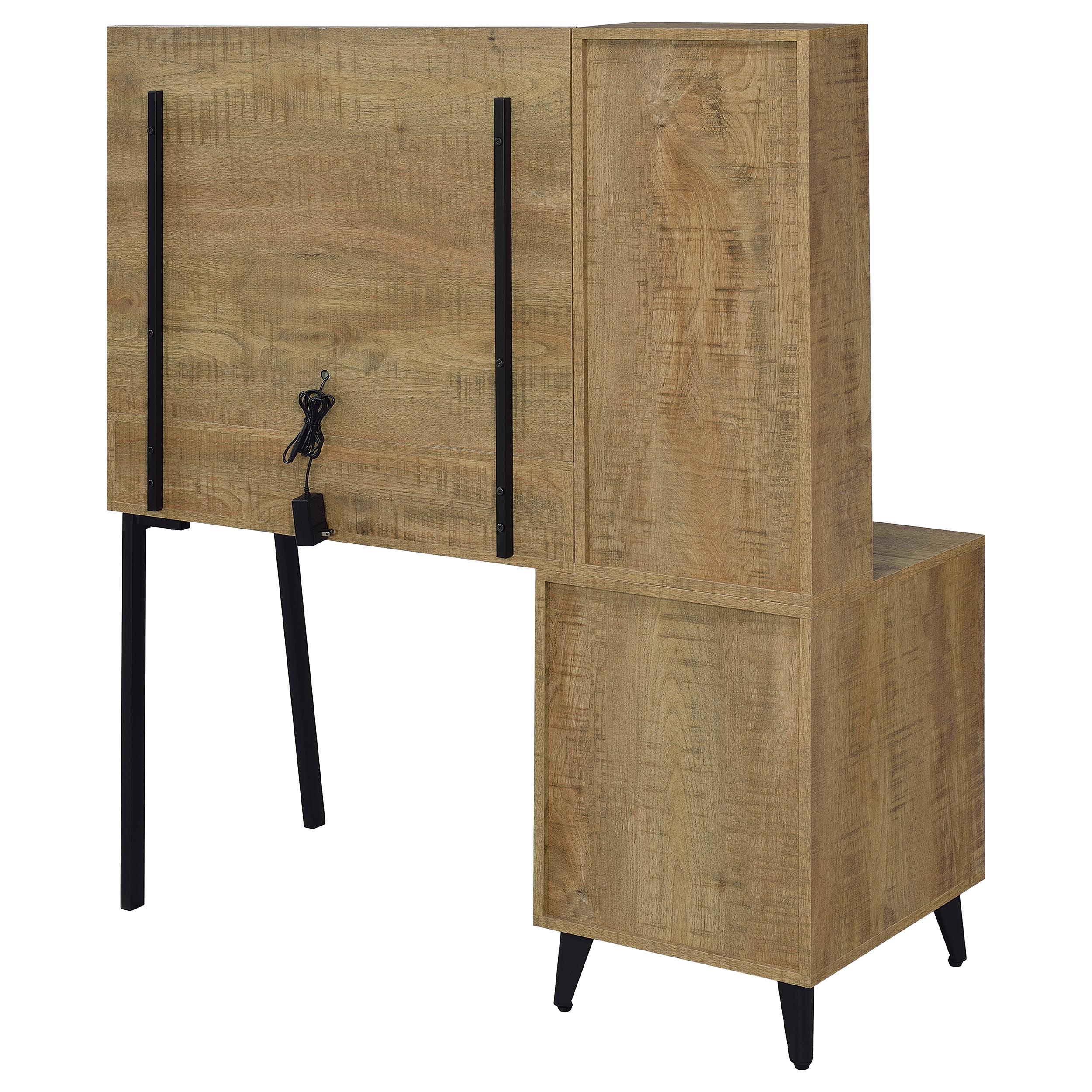 Souza 5-Drawer Makeup Vanity Table With LED Mirror Mango — view 10