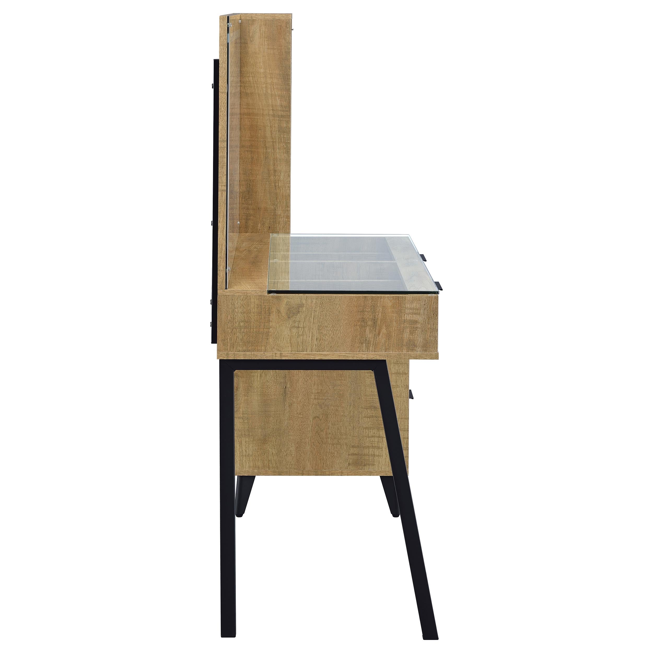 Souza 5-Drawer Makeup Vanity Table With LED Mirror Mango — view 11