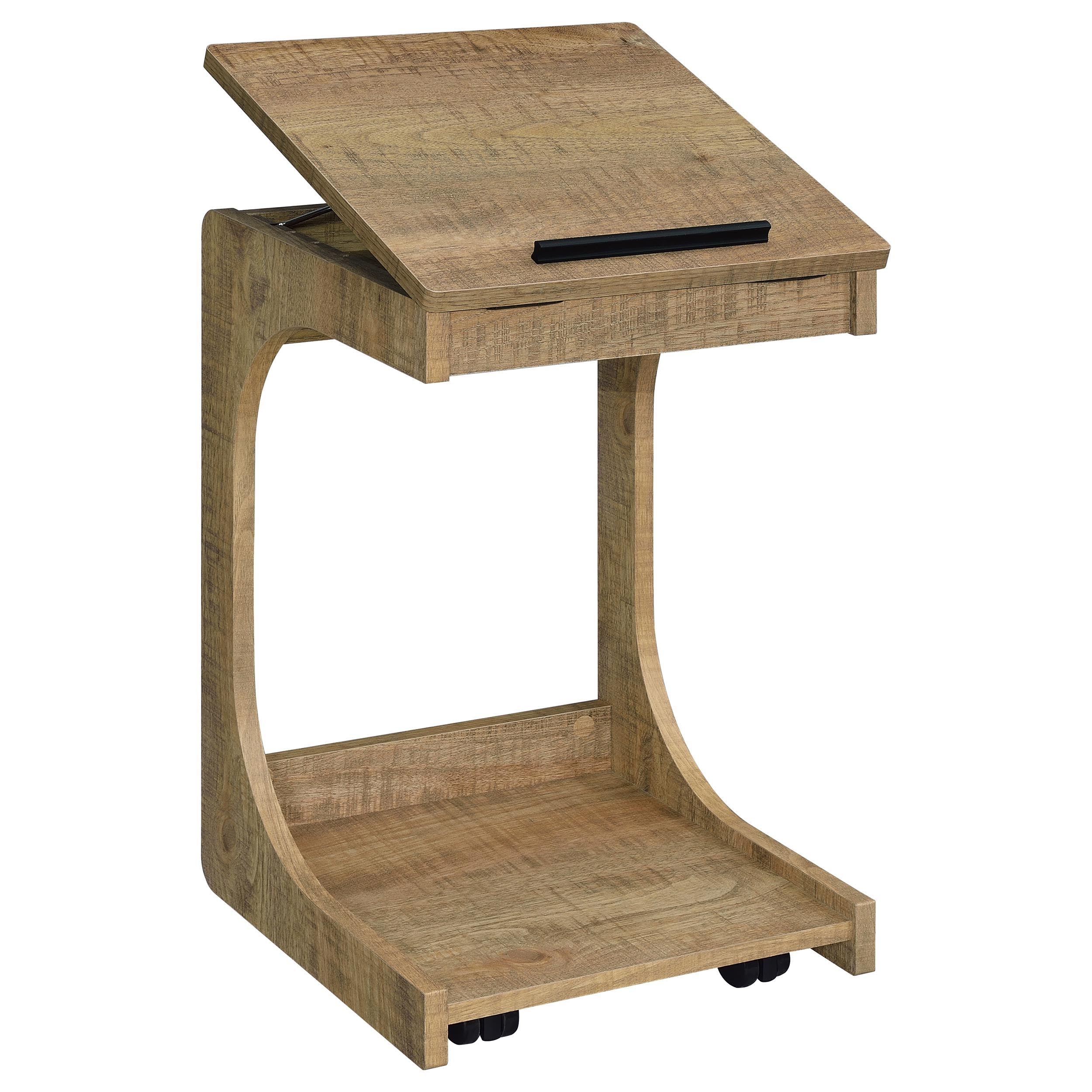 Ralston C-Shaped Lift-Top Sofa Side Table With Casters Mango — view 4