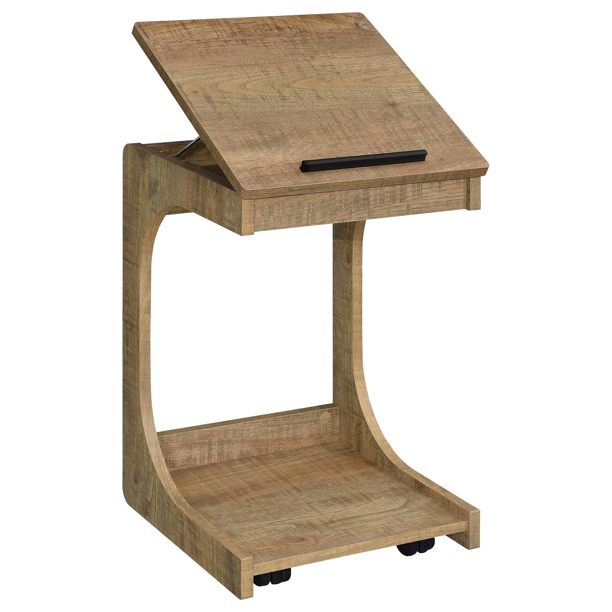 Ralston C-Shaped Lift-Top Sofa Side Table With Casters Mango — view 5
