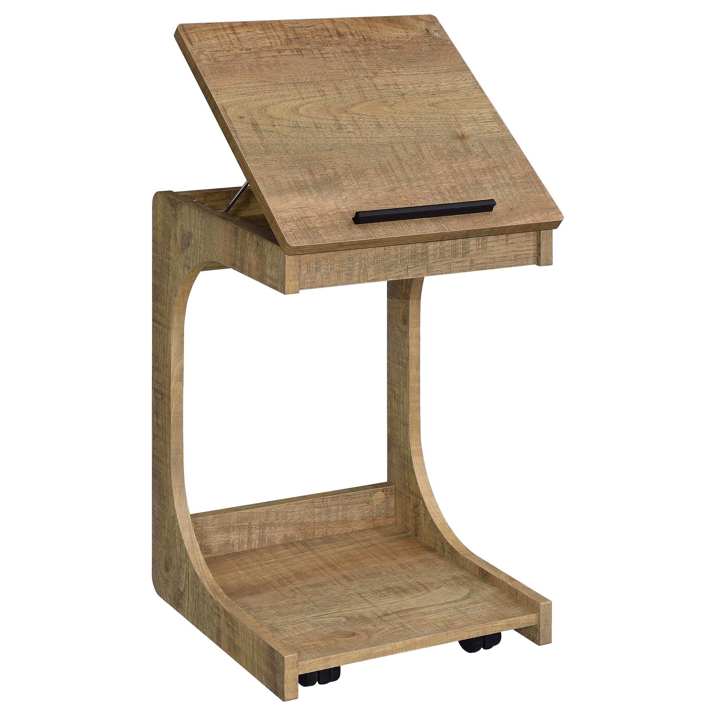 Ralston C-Shaped Lift-Top Sofa Side Table With Casters Mango — view 6