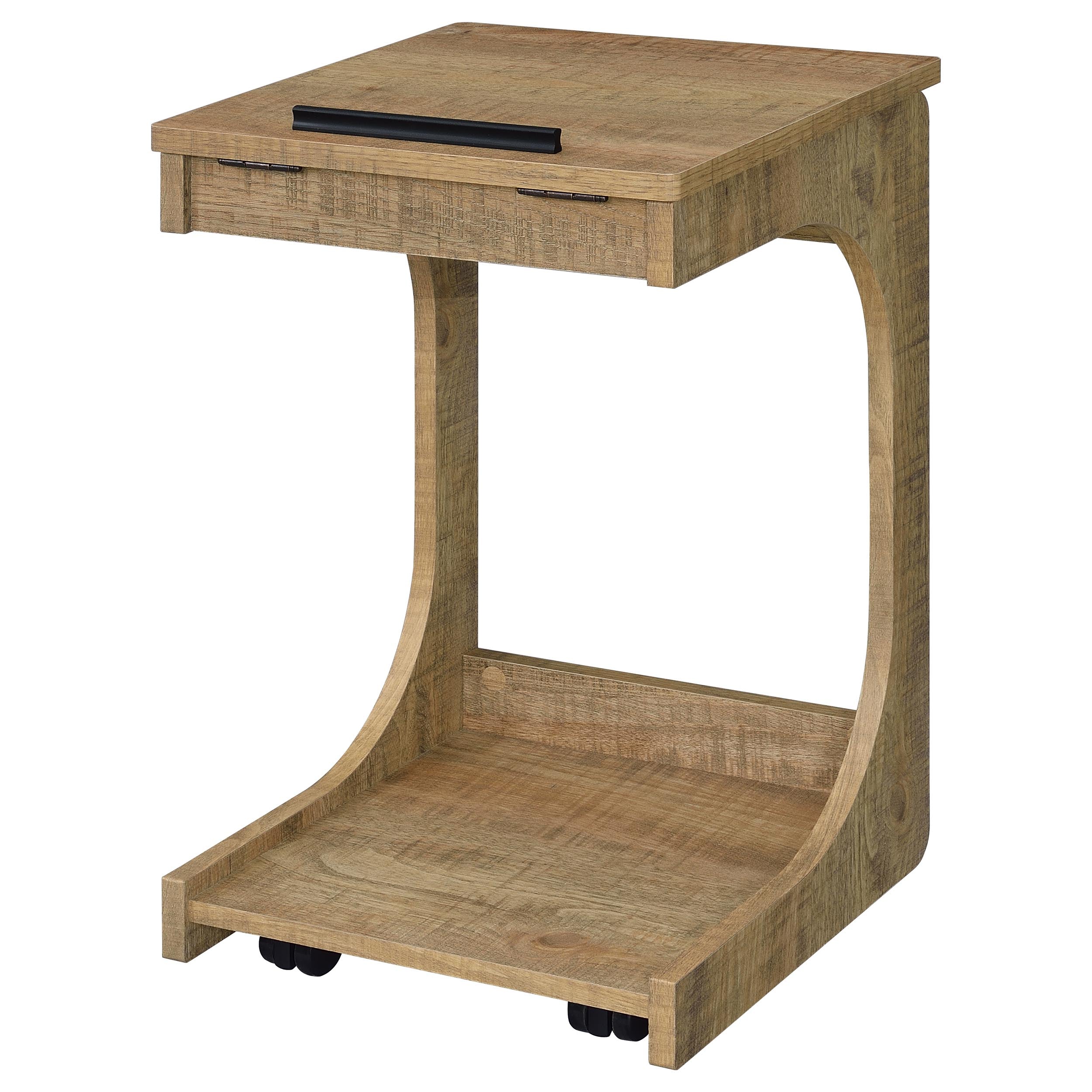 Ralston C-Shaped Lift-Top Sofa Side Table With Casters Mango — view 9