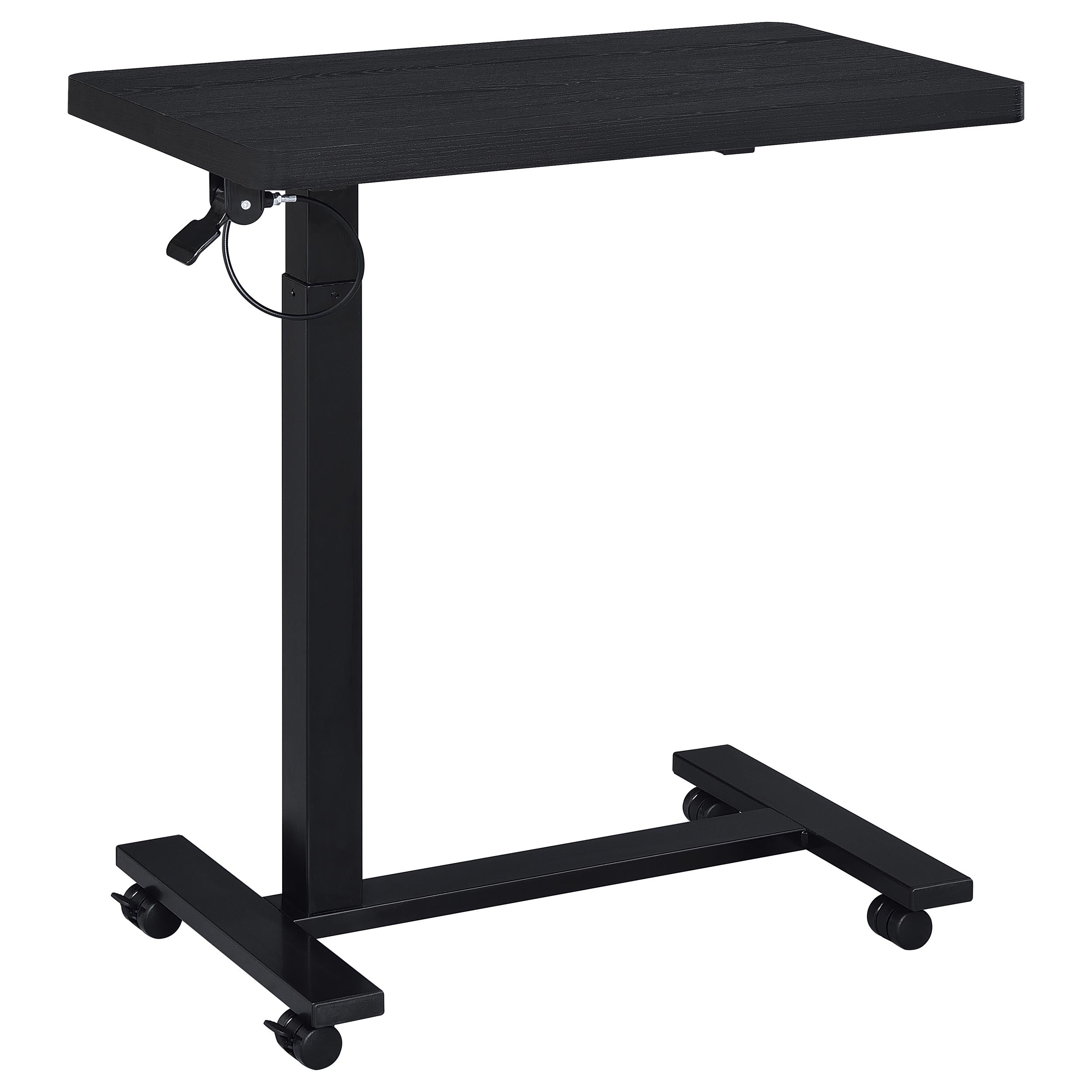 Westpark Pneumatic Adjustable C-Shape Side Table with Casters Black — view 1