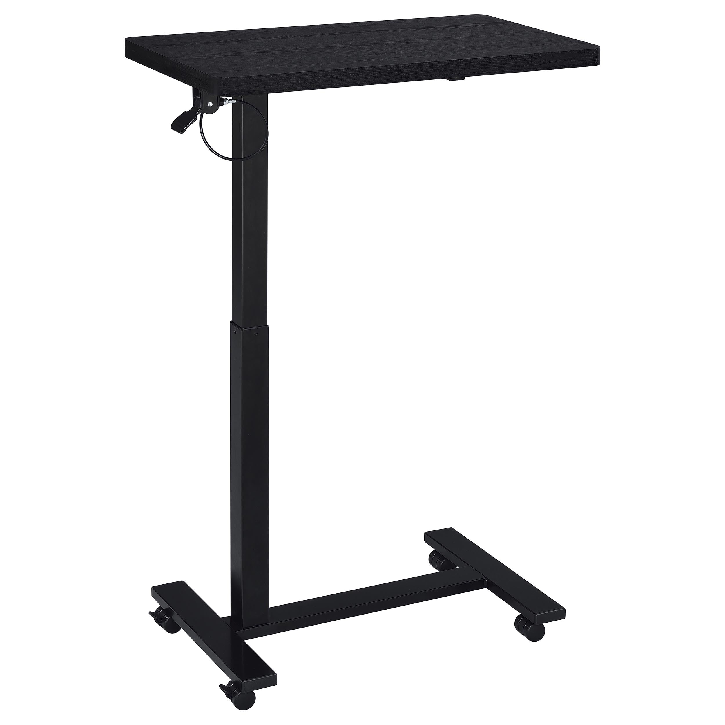 Westpark Pneumatic Adjustable C-Shape Side Table with Casters Black — view 5