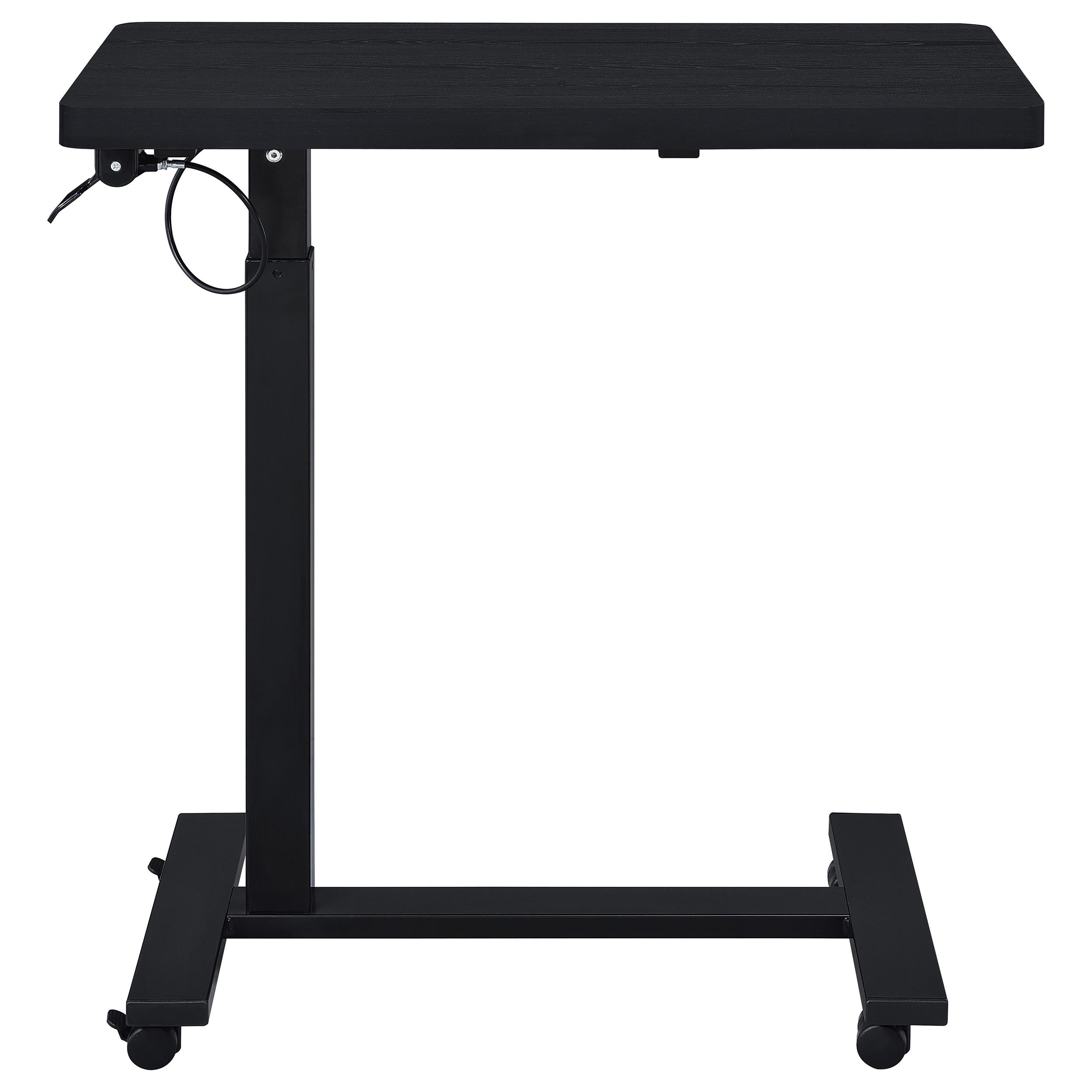 Westpark Pneumatic Adjustable C-Shape Side Table with Casters Black — view 6