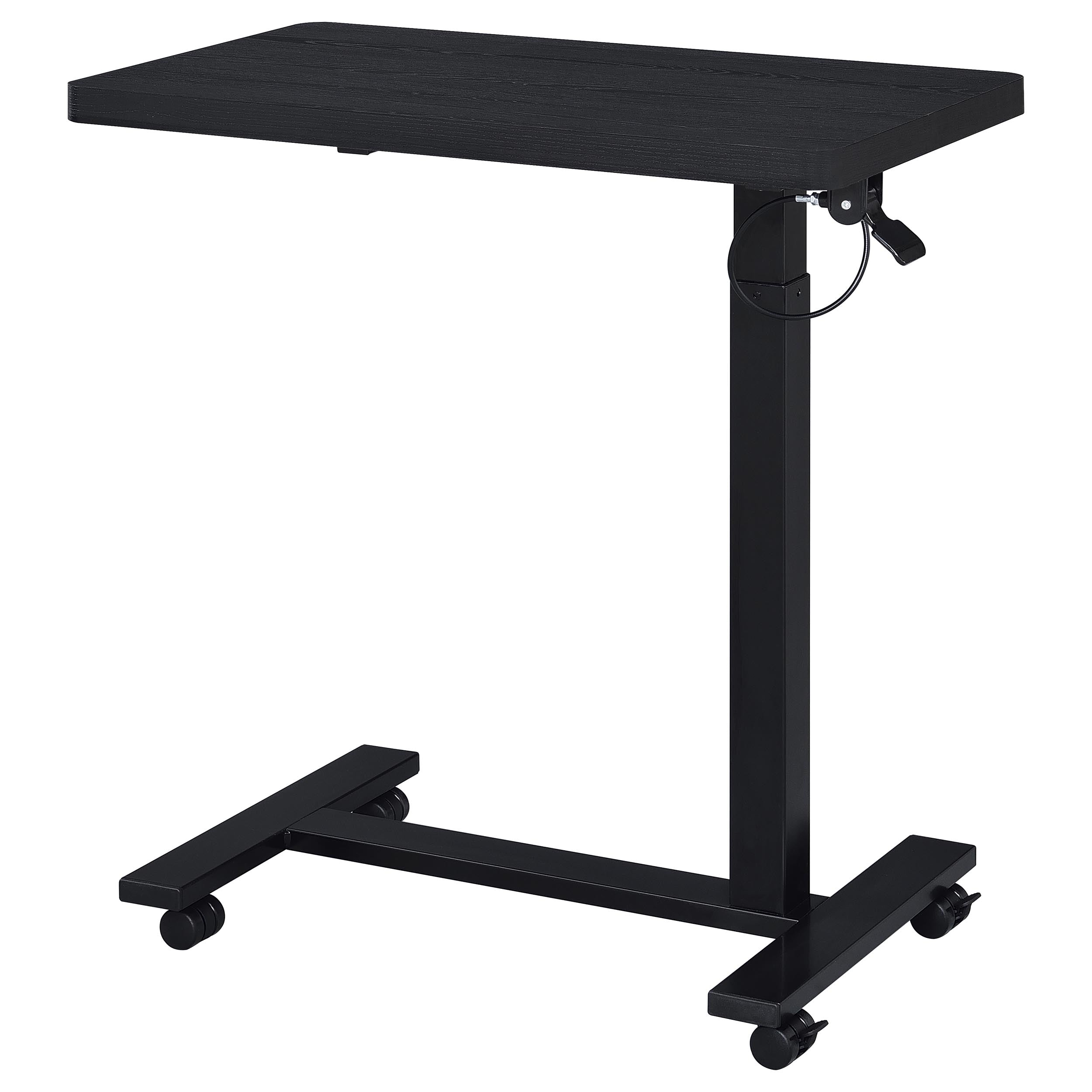 Westpark Pneumatic Adjustable C-Shape Side Table with Casters Black — view 7