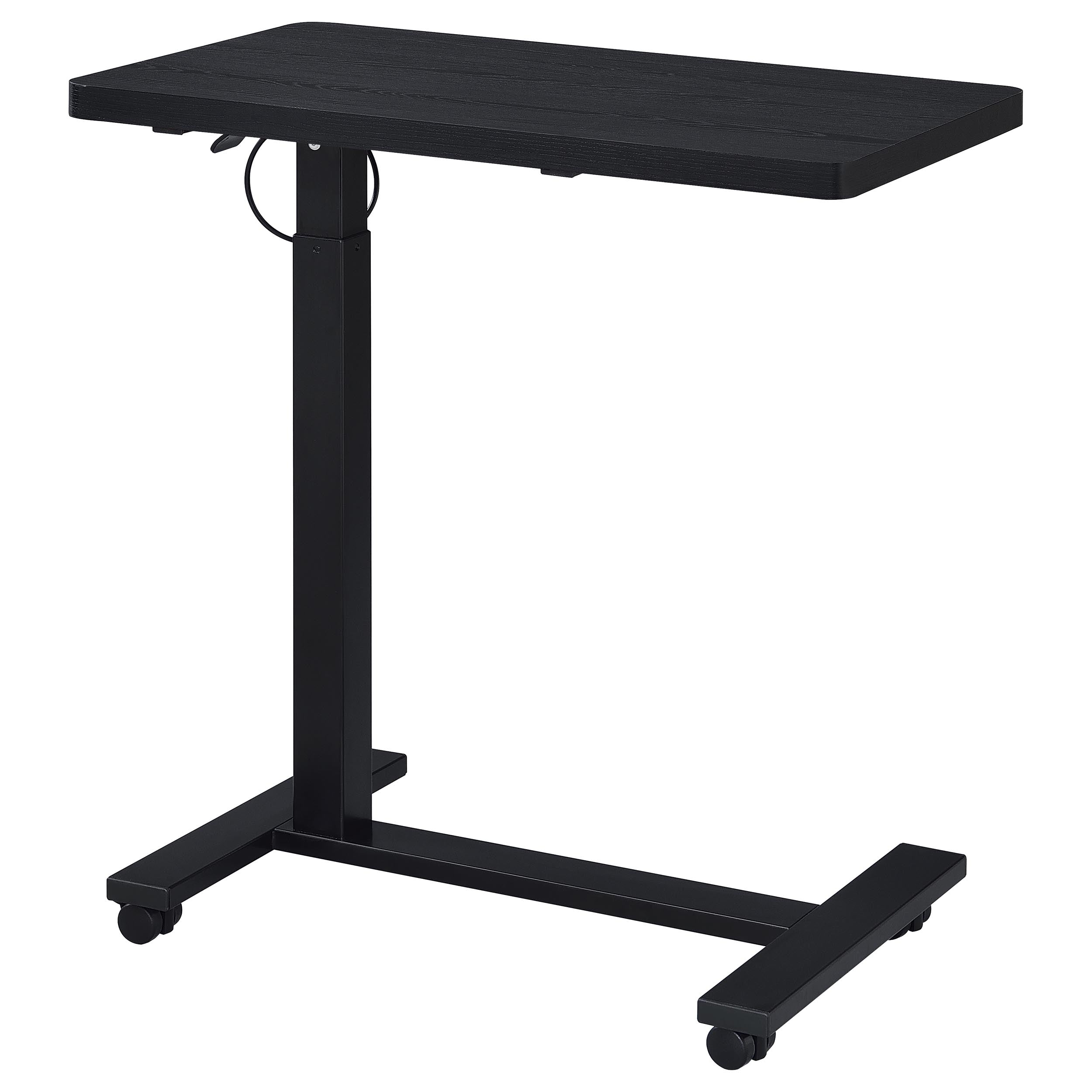 Westpark Pneumatic Adjustable C-Shape Side Table with Casters Black — view 10