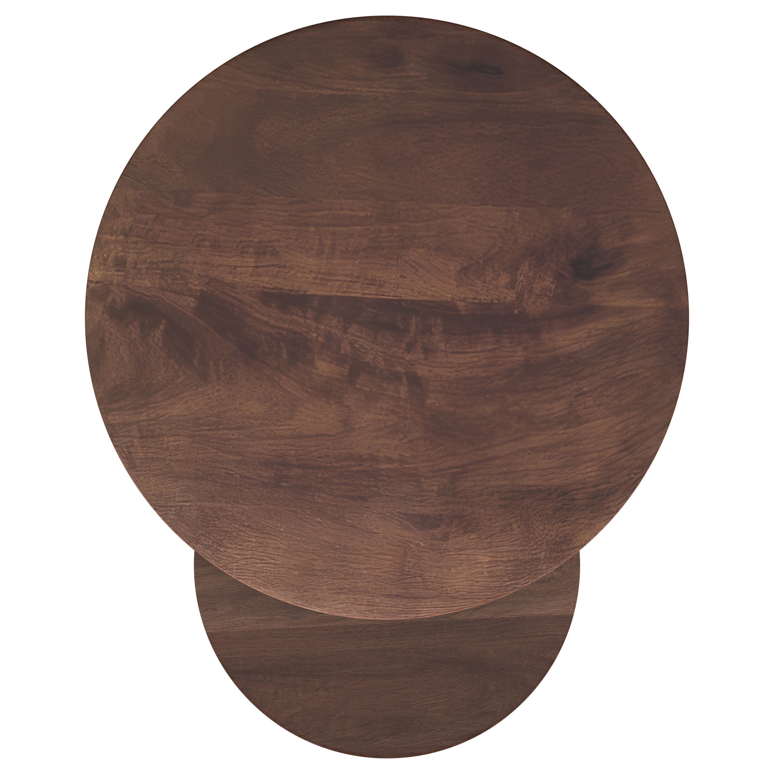 Yency 2-piece Round Mango Wood Nesting Table Set Dark Brown Mango — view 5