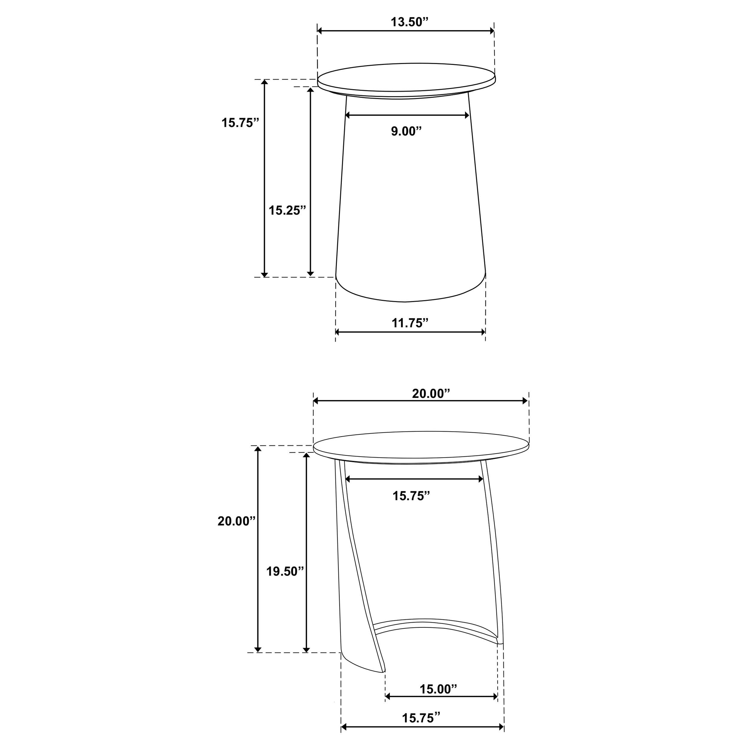 Yency 2-piece Round Mango Wood Nesting Table Set Dark Brown Mango — view 6