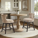 360 Degree Swivel Counter Stool With Silver Detailing