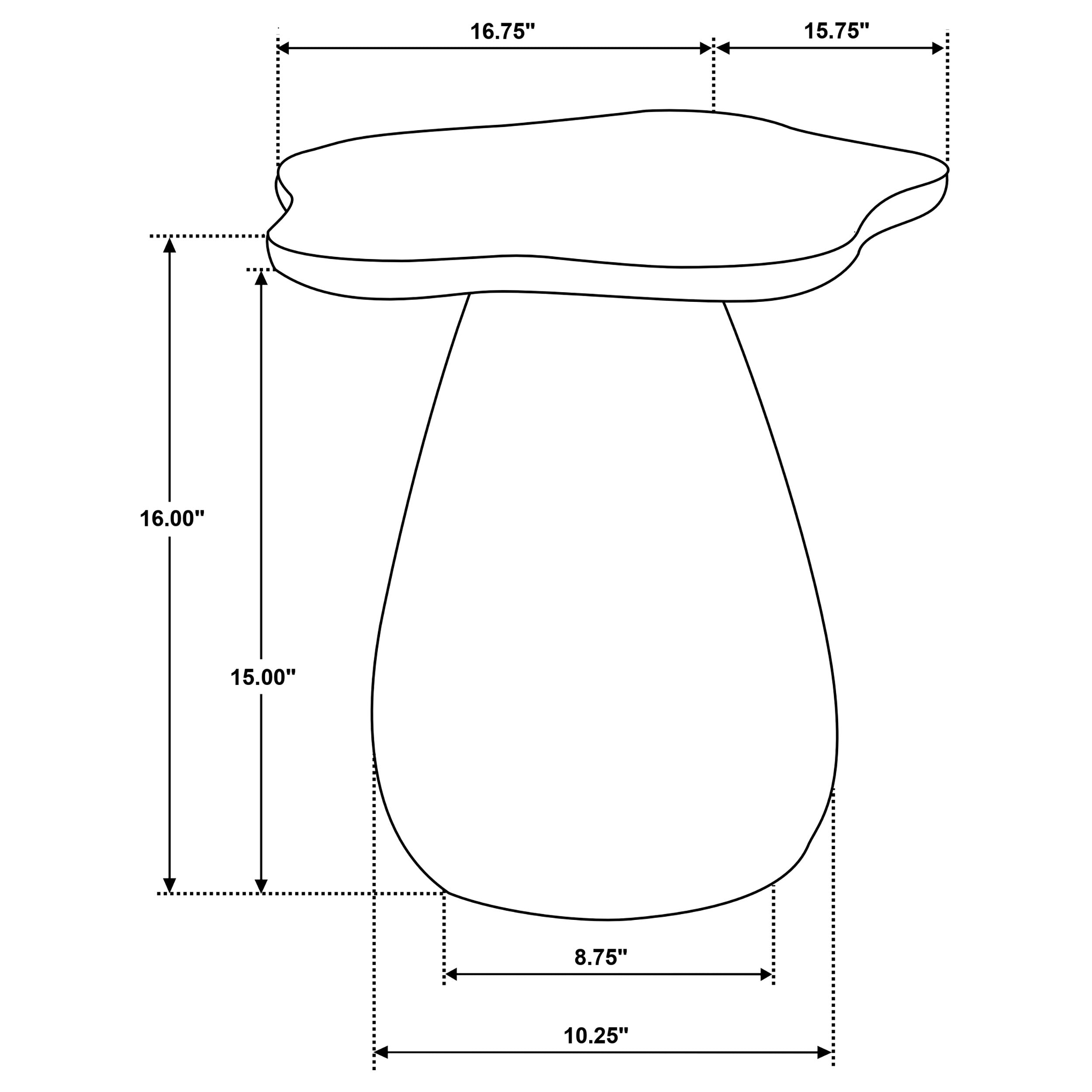 Perth 17-inch Side Table with Cloud-Shaped Top Off White — view 6